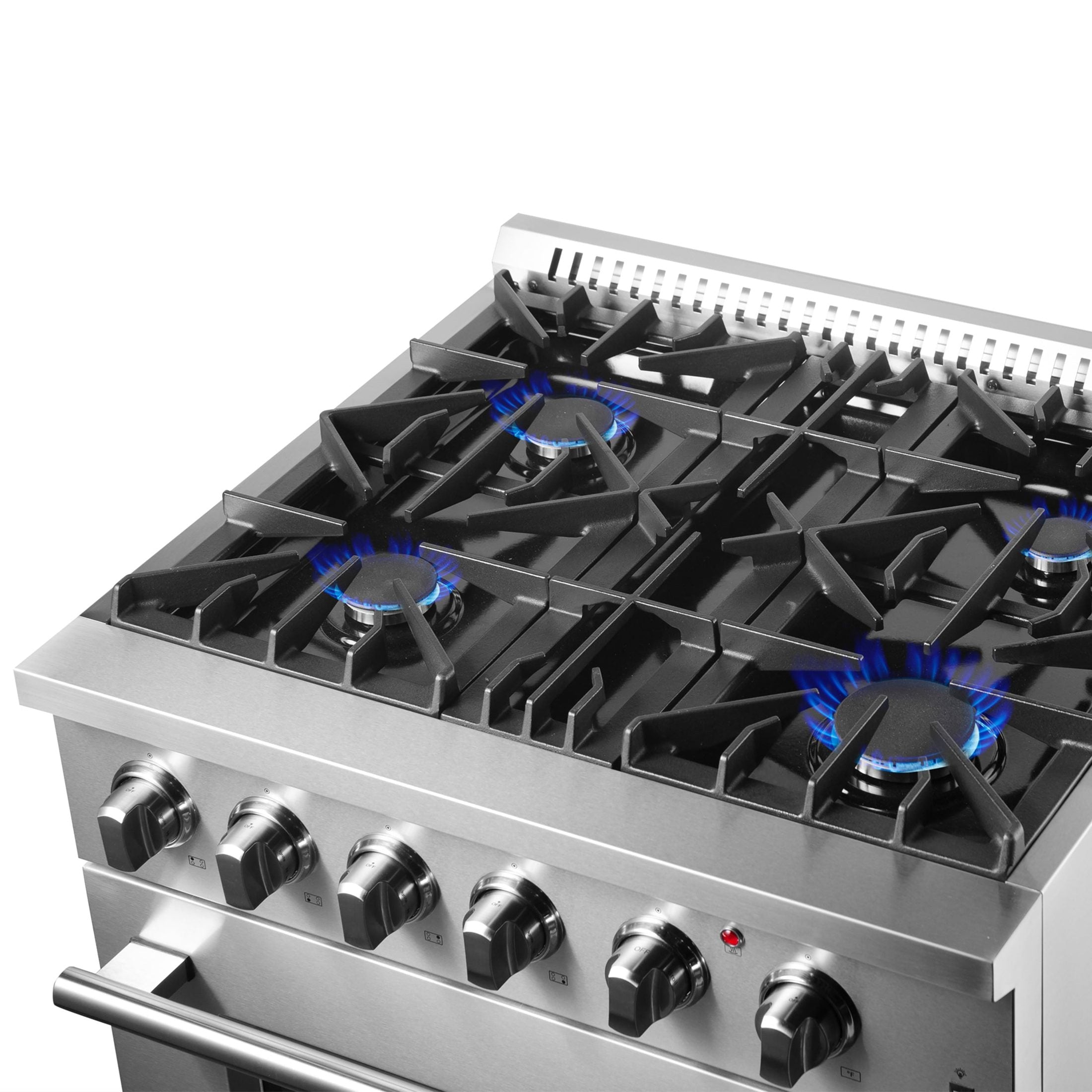FORNO Marco 30 4.32 cu. ft. Stainless Steel Dual Fuel Range with 4 Sealed Burners - Model FFSGS6197 | Perfect for Home Kitchens & Professional Cooking