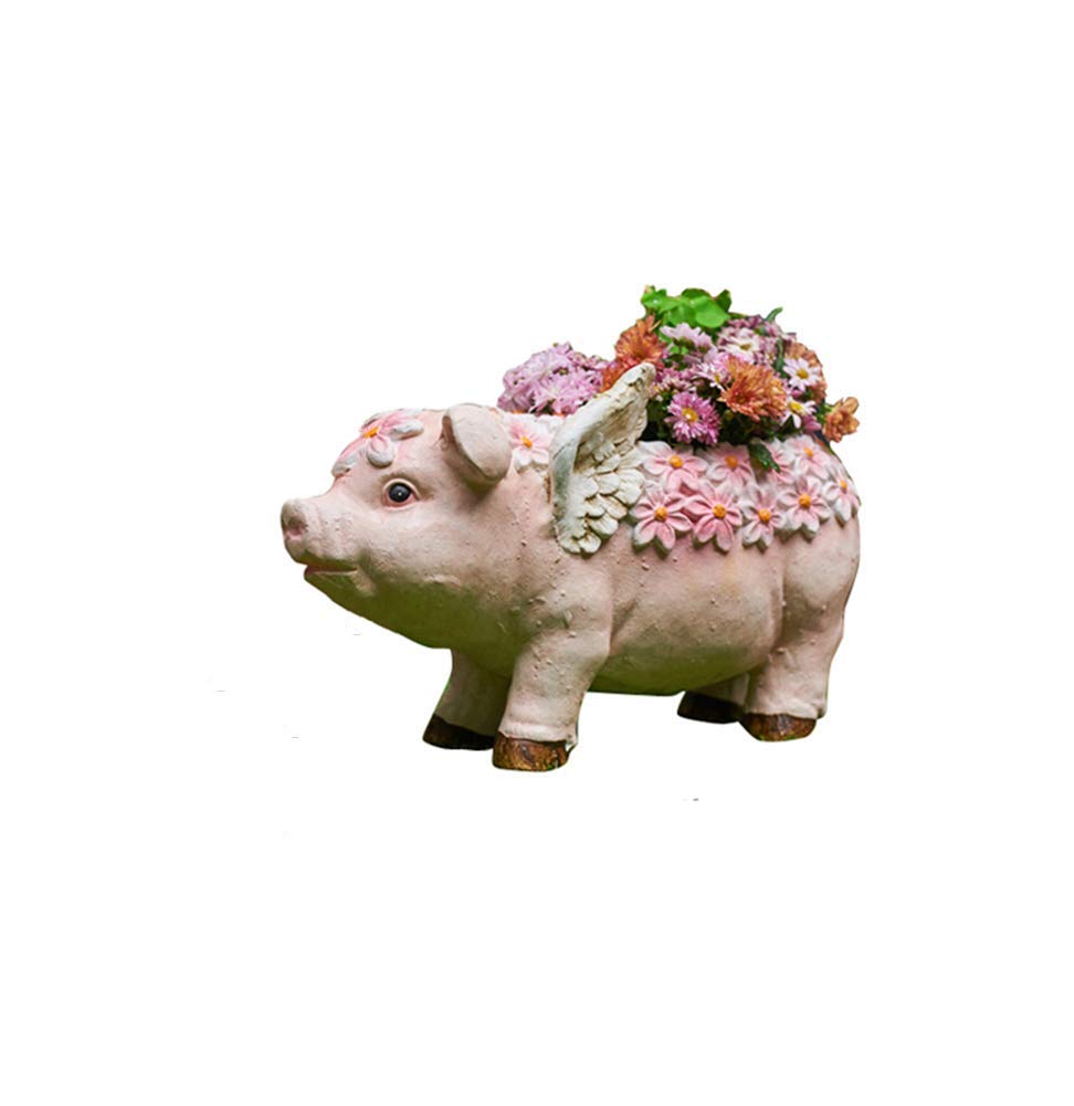 LIUSHI Piggy Planter - Creative Garden Sculpture Flower Pot for Lawn & Woodland Decor | Retro Pig Statue Planter for Outdoor Garden Accessories | Perfect for Patio, Yard & Farmhouse Decorations