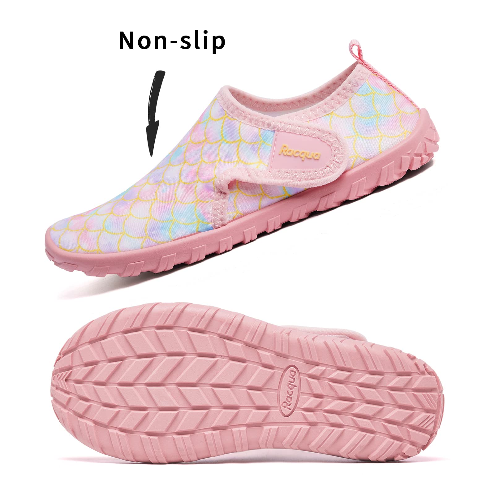 **Racqua Kids Water Shoes for Boys & Girls - Barefoot Swim Shoes Quick Dry Lightweight Aqua Shoes for Little & Big Kids - Perfect for Beach, Pool, and Water Sports**