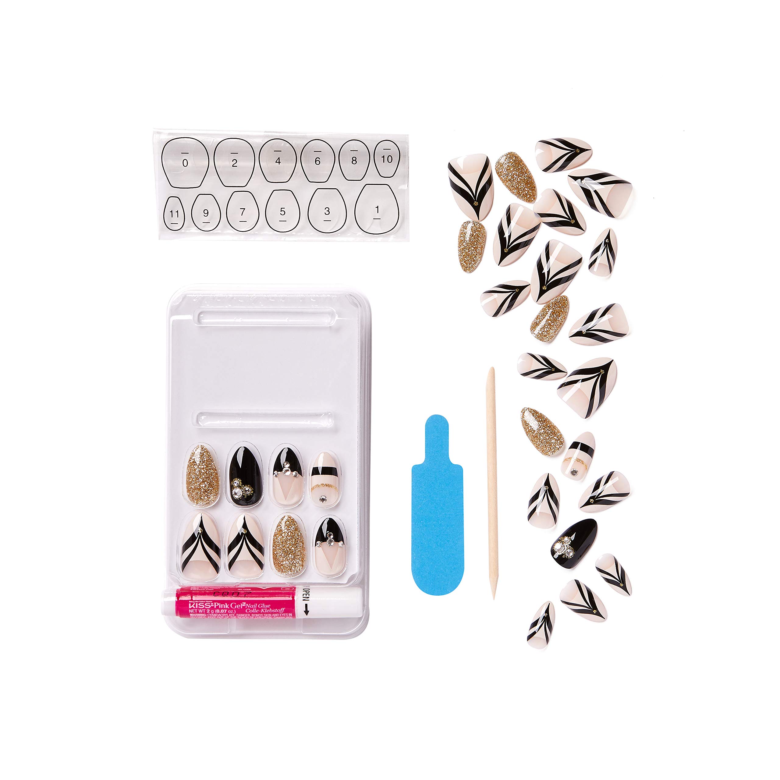 KISS Fantasy Nails - Medium Length Duchess Style (69116) - 30 Count - Glamorous Press-On Nails for Parties, Weddings & Special Occasions