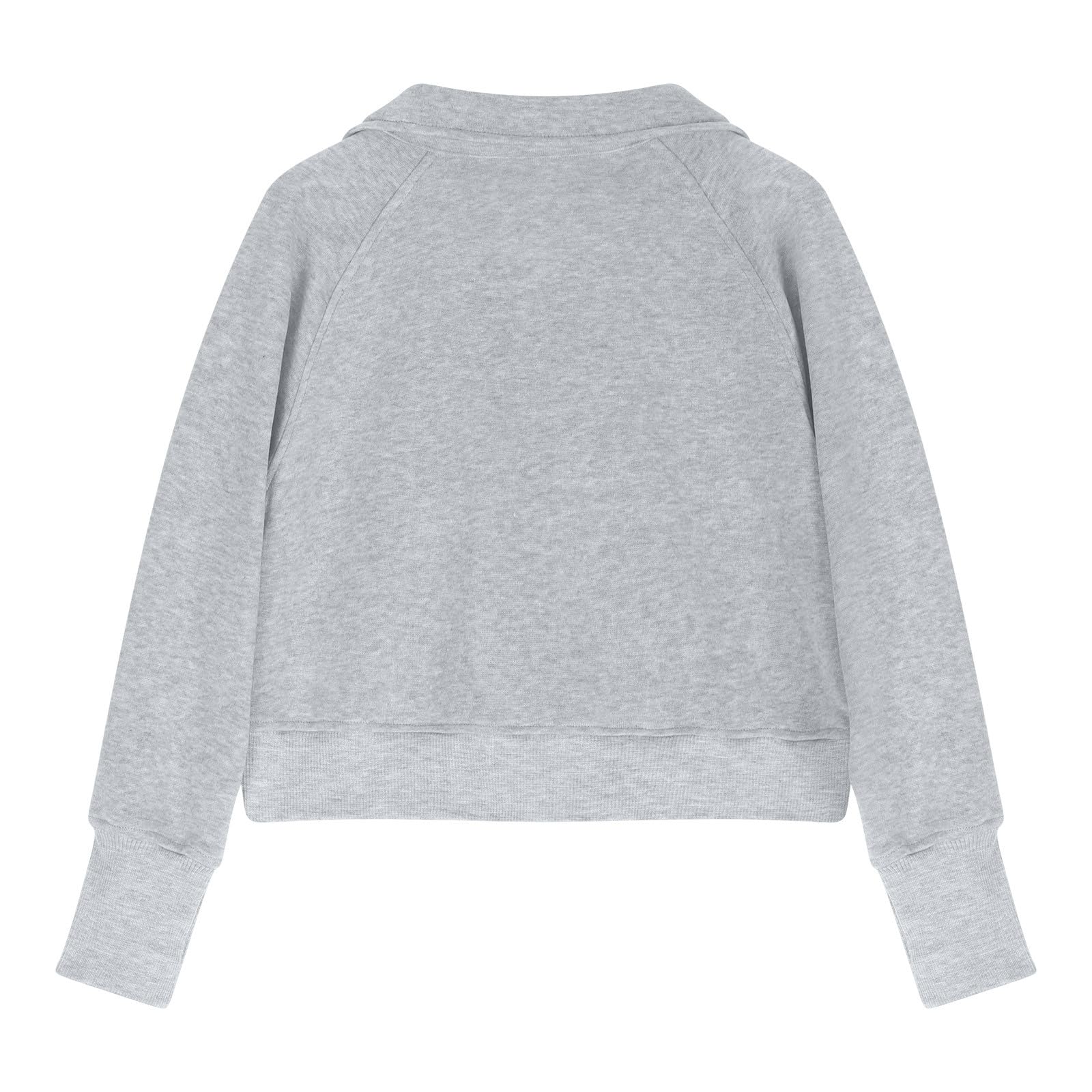 LRMQS Girls Half Zipper Sweatshirts - Cute Trendy Fall Pullover Crop Tops for Teen Girls, Long Sleeve Thumb Hole Sweater - Perfect for School, Outfits, and Casual Wear