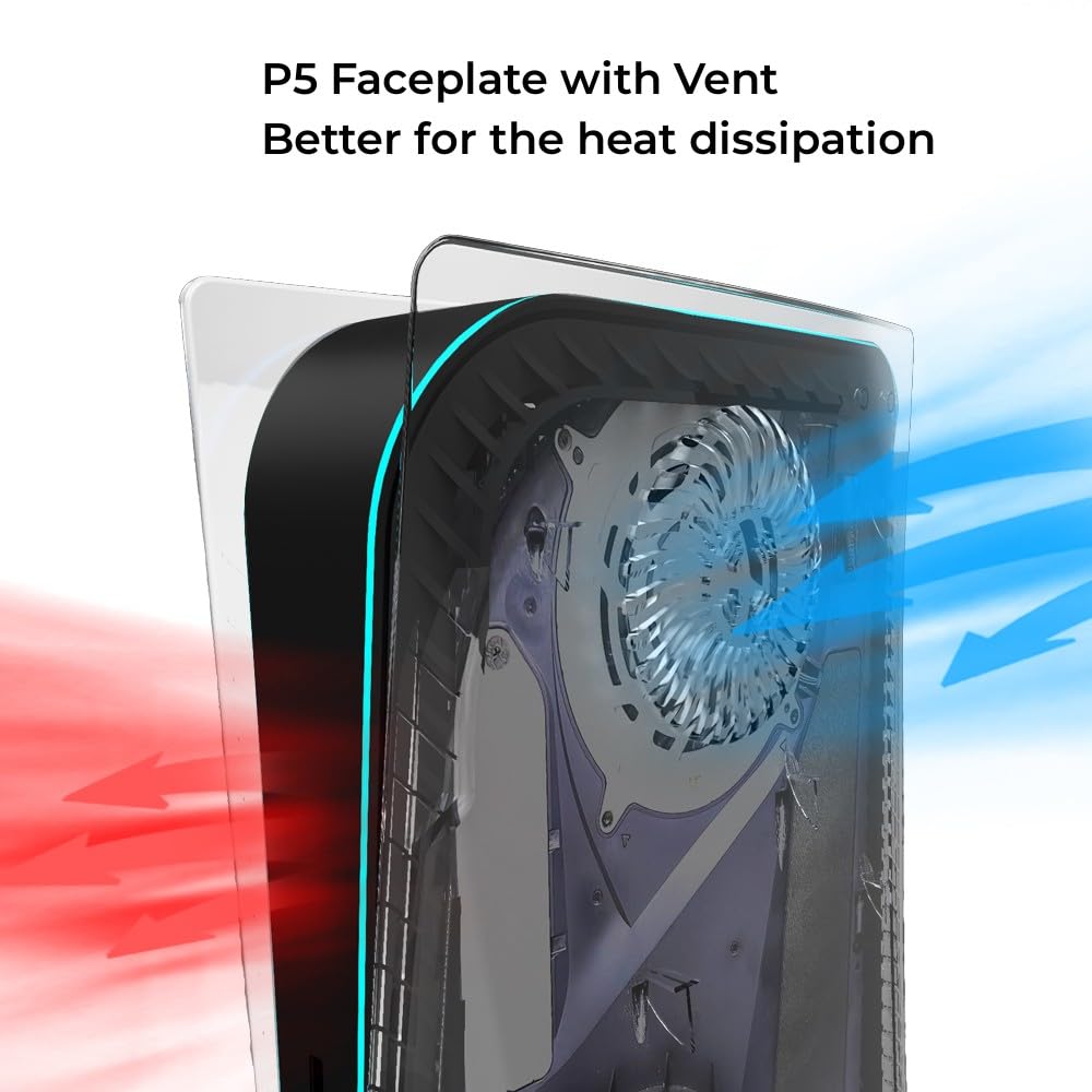 Wedorat Clear Hard Shell Shockproof Faceplate Case for PS5 Disc Version Console - Durable Protective Cover for Gaming & Display Scenes