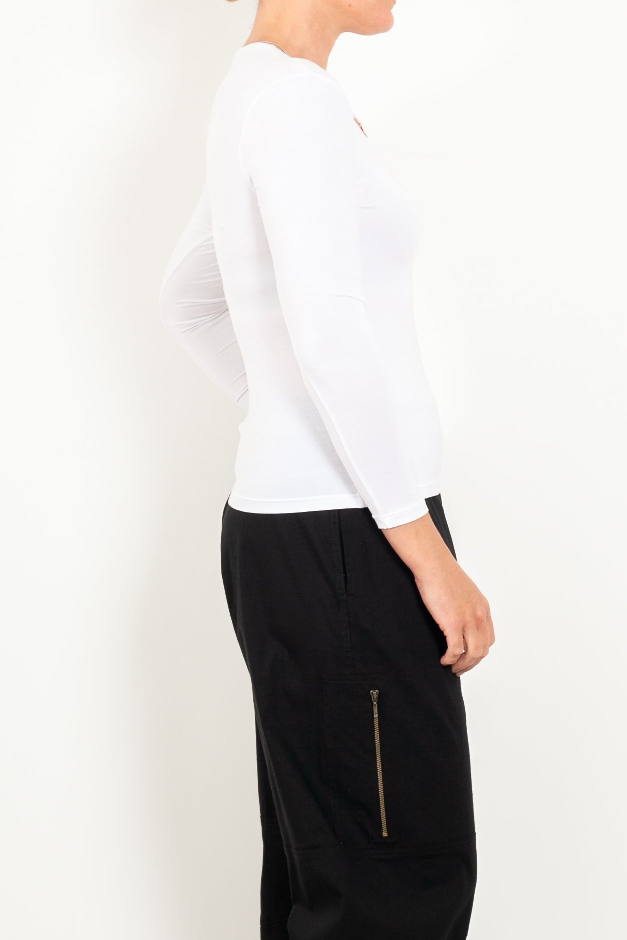 Tani Scoop Neck Long Sleeve Women's T-Shirt - Soft Stretchy Casual Blouse for Everyday Wear, Work & Date Nights