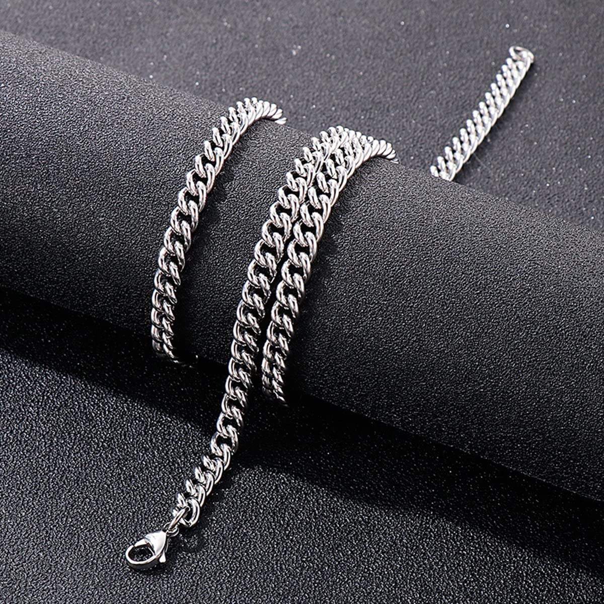 45-76CM Stainless Steel Chain Necklace for Men & Women - 7mm Curb Link Necklace - Unisex Jewelry for Everyday Wear, Gifts & Fashion Accessories