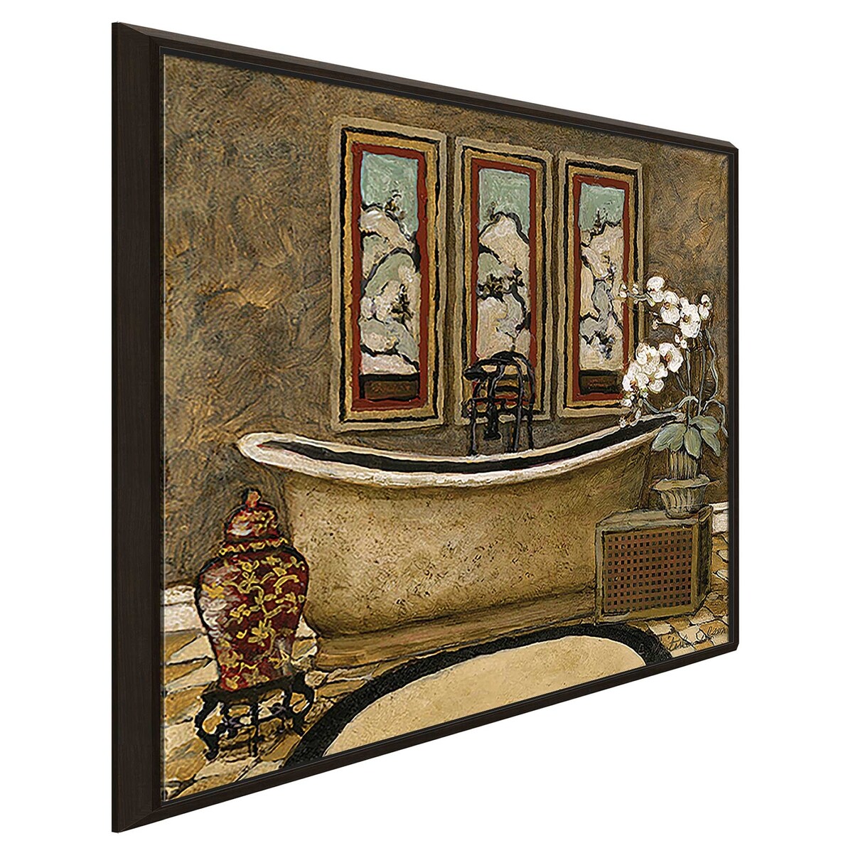 Asian Warmth II Floating Canvas Wall Art - Modern Home Decor for Living Room, Bedroom & Office