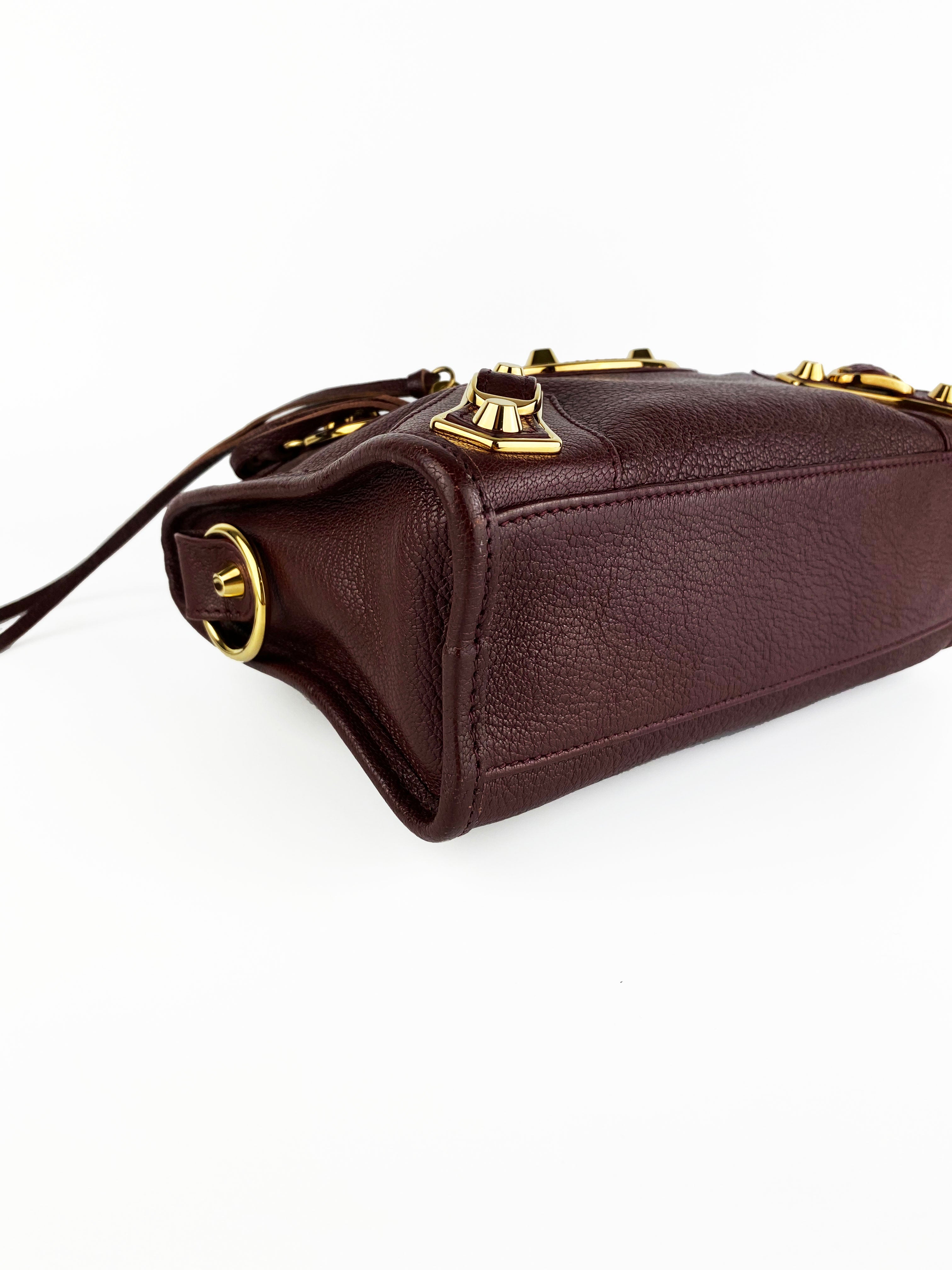 Balenciaga Burgundy Nano Classic City Bag - Stylish Crossbody Handbag for Women | Perfect for Everyday Use, Travel & Night Out