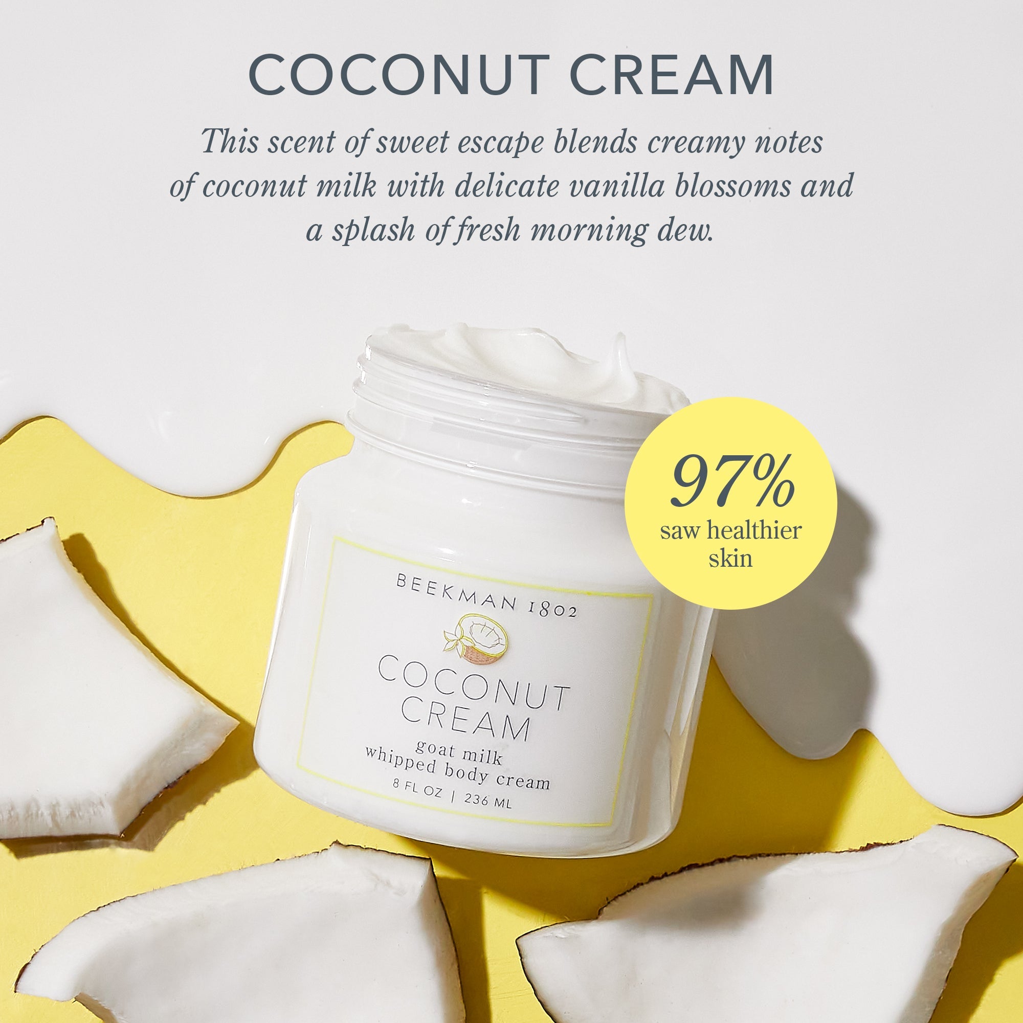 Organic Coconut Cream Whipped Body Butter - Ultra Hydrating Moisturizer for Dry Skin (Set of 2) | Perfect for Daily Skincare Routine & Spa Day at Home
