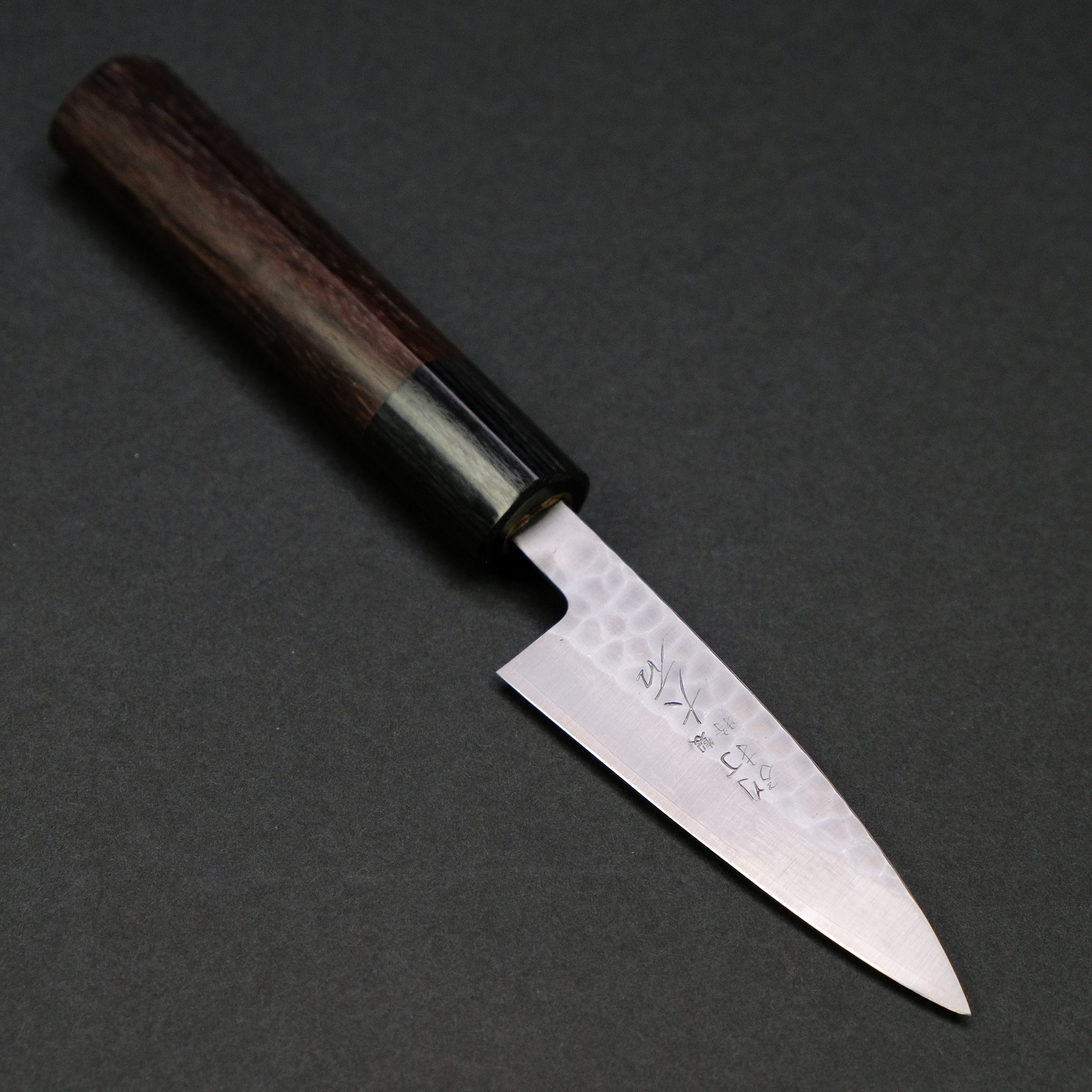 Ohishi SLD Tsuchime Paring Knife 85mm - Premium Japanese Kitchen Knife with Rosewood Handle - Perfect for Peeling, Slicing & Precision Cutting Fruits & Vegetables