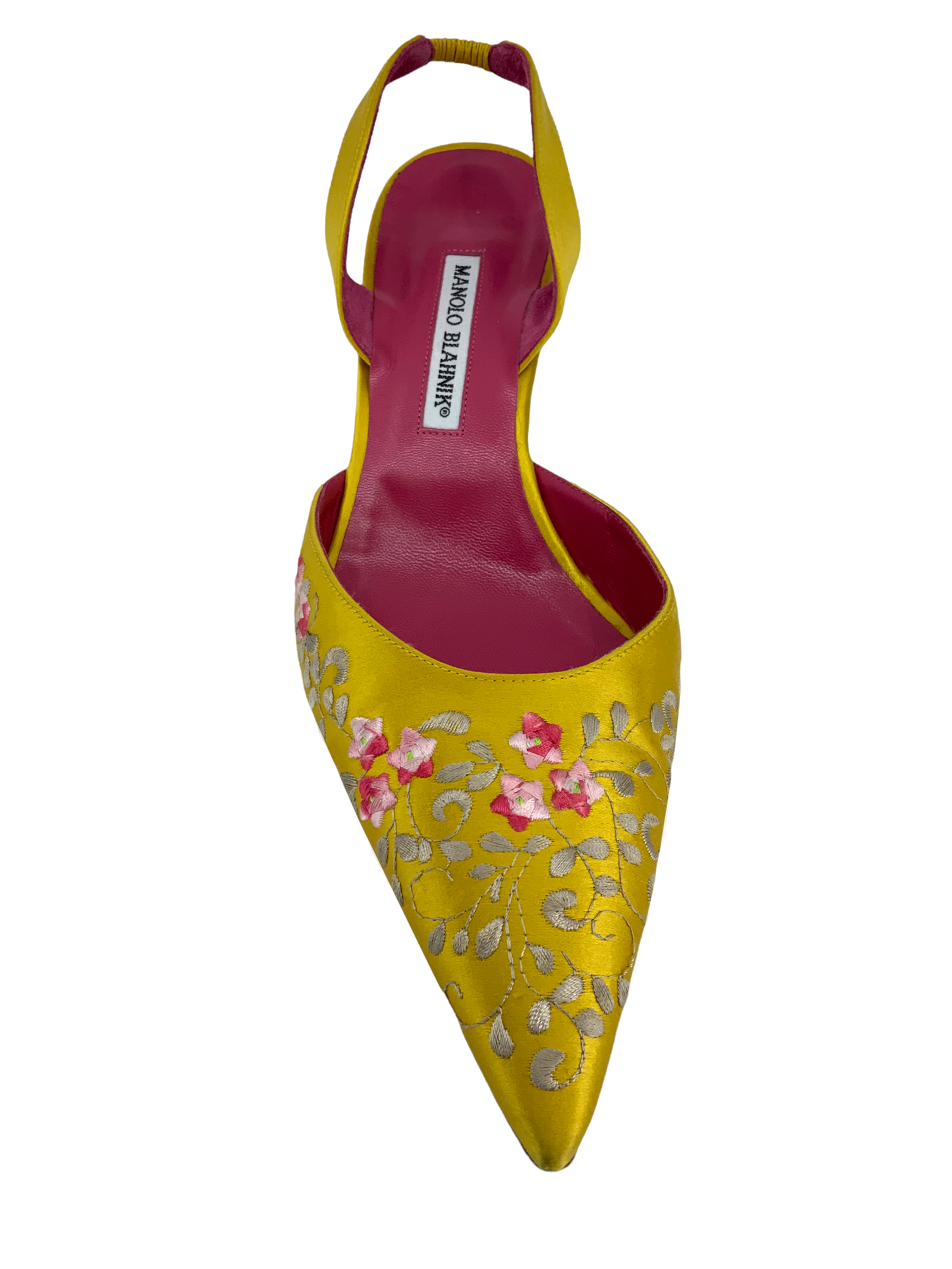 Manolo Blahnik Embroidered Carolyne Slingback Pumps - Women's Size 11 | Elegant Heels for Weddings, Parties & Special Occasions