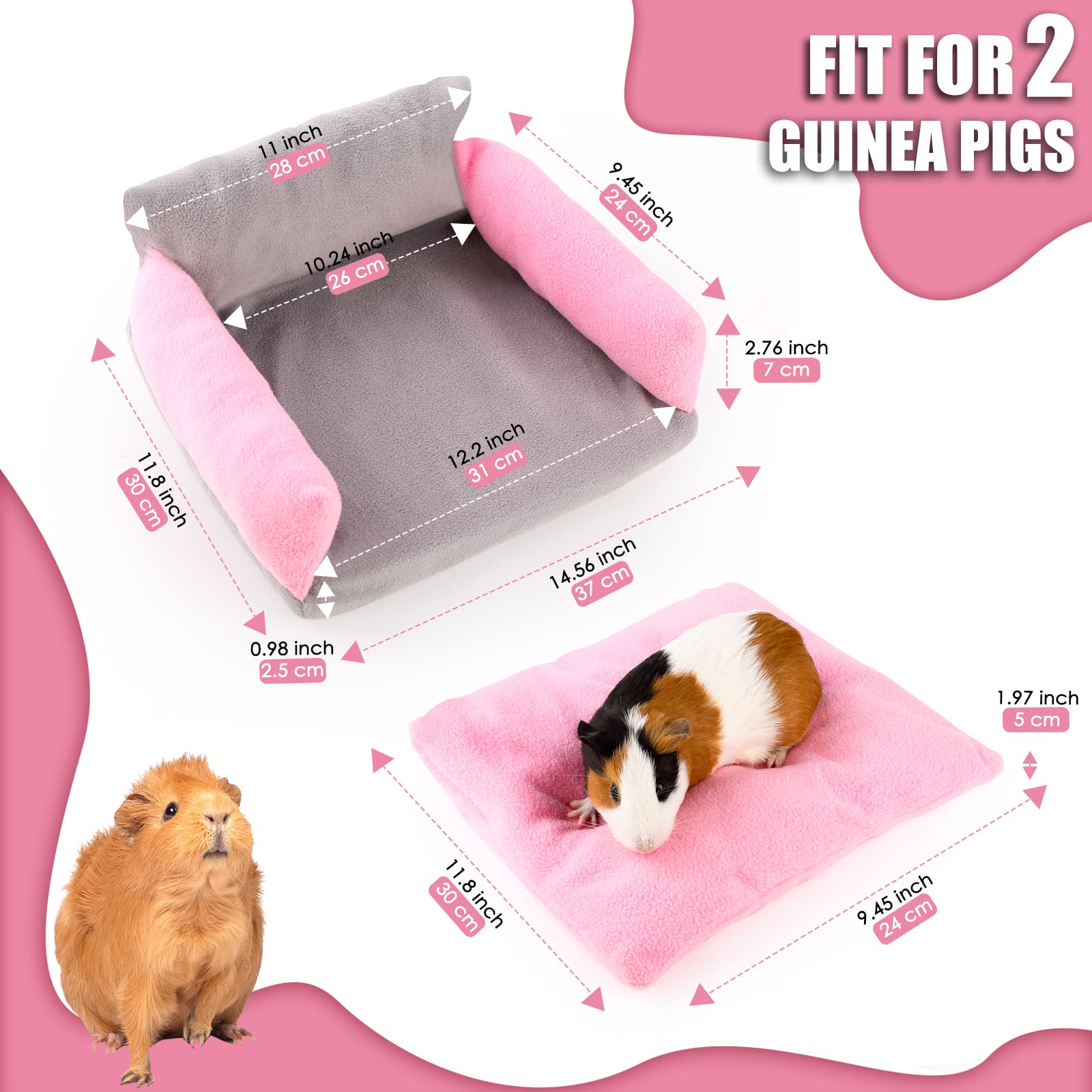 Cozy Guinea Pig Sofa with Removable Cushion - Perfect for Small Pets & Playtime
