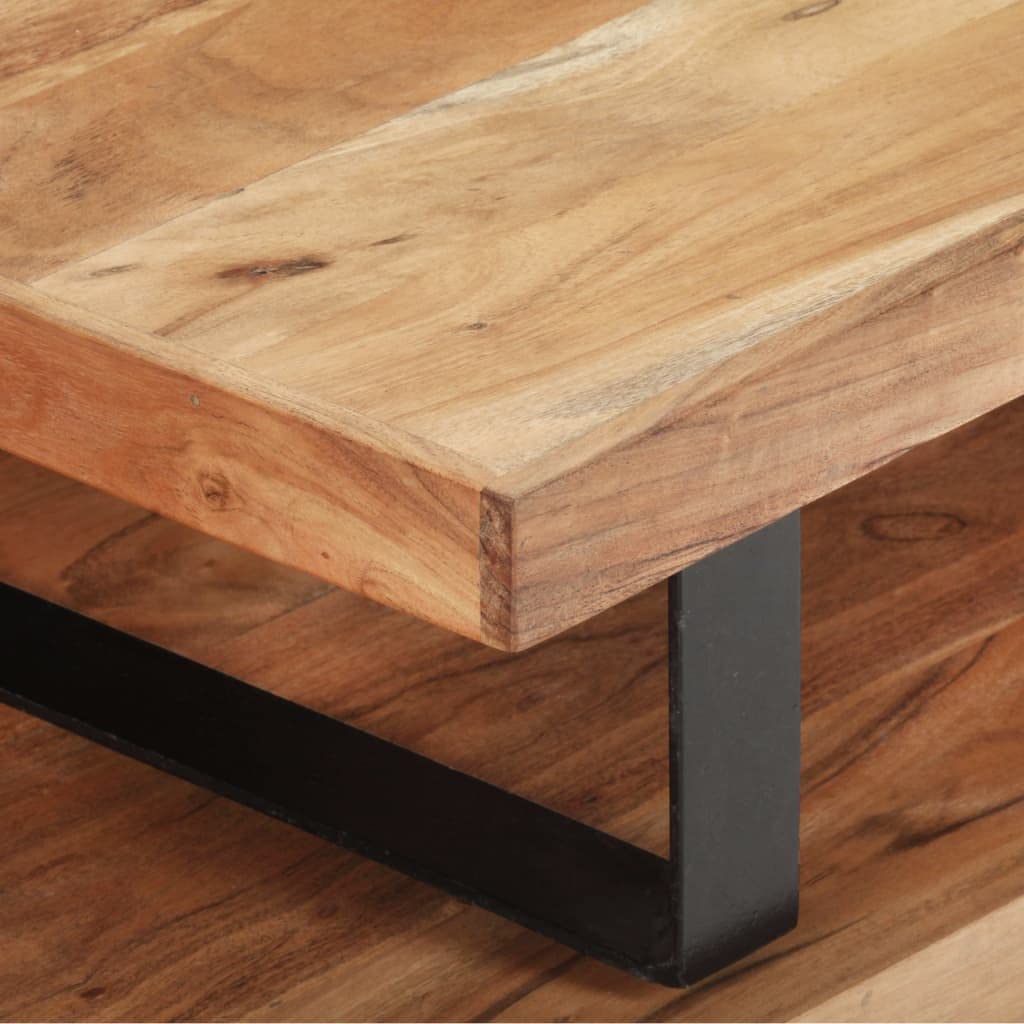 SKM 2-Piece Coffee Table Set - Solid Acacia Wood Modern Living Room Furniture for Small Spaces - Perfect for Apartments, Condos & Home Decor