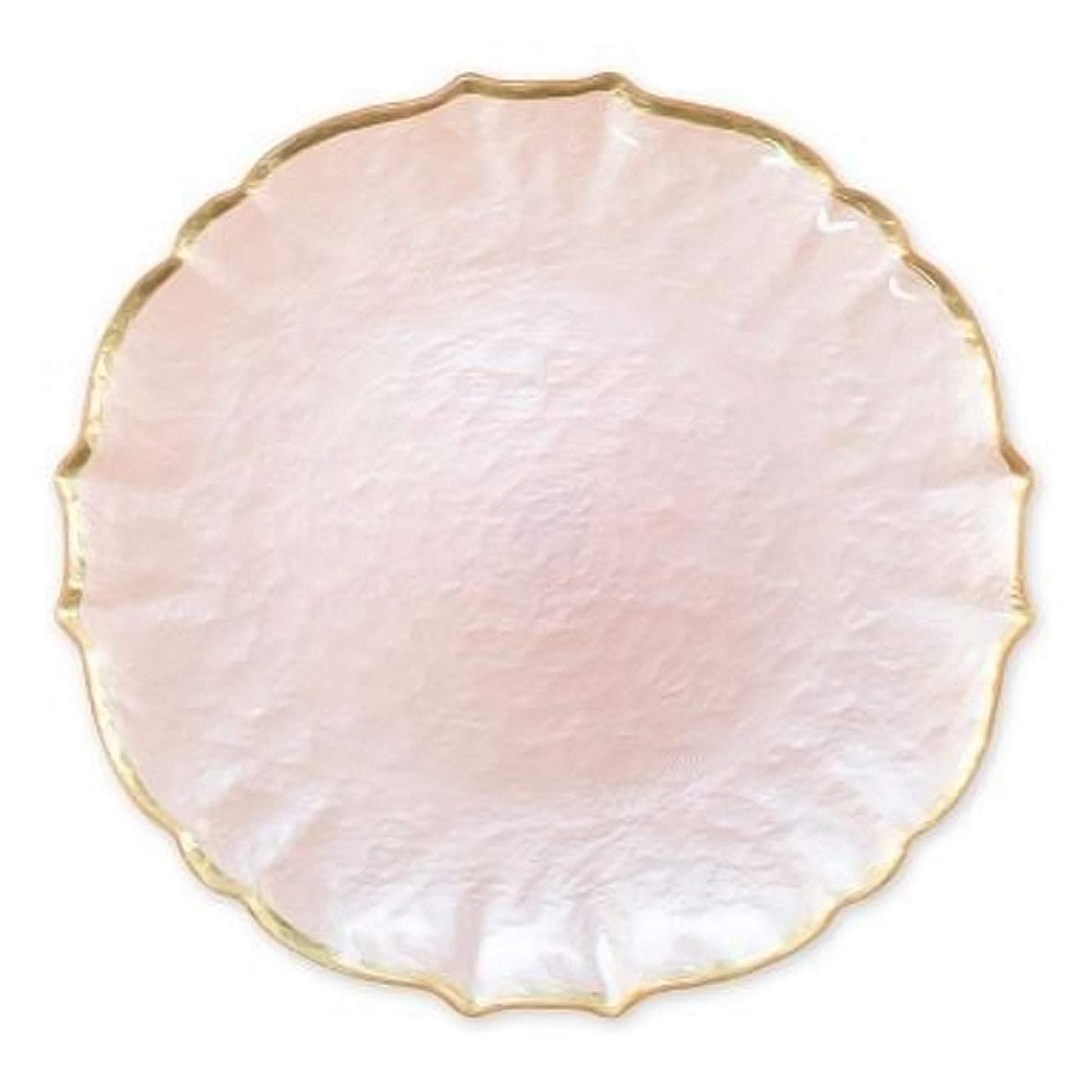 Vietri Baroque Glass Pink Cake Stand Pedestal - 12.25
