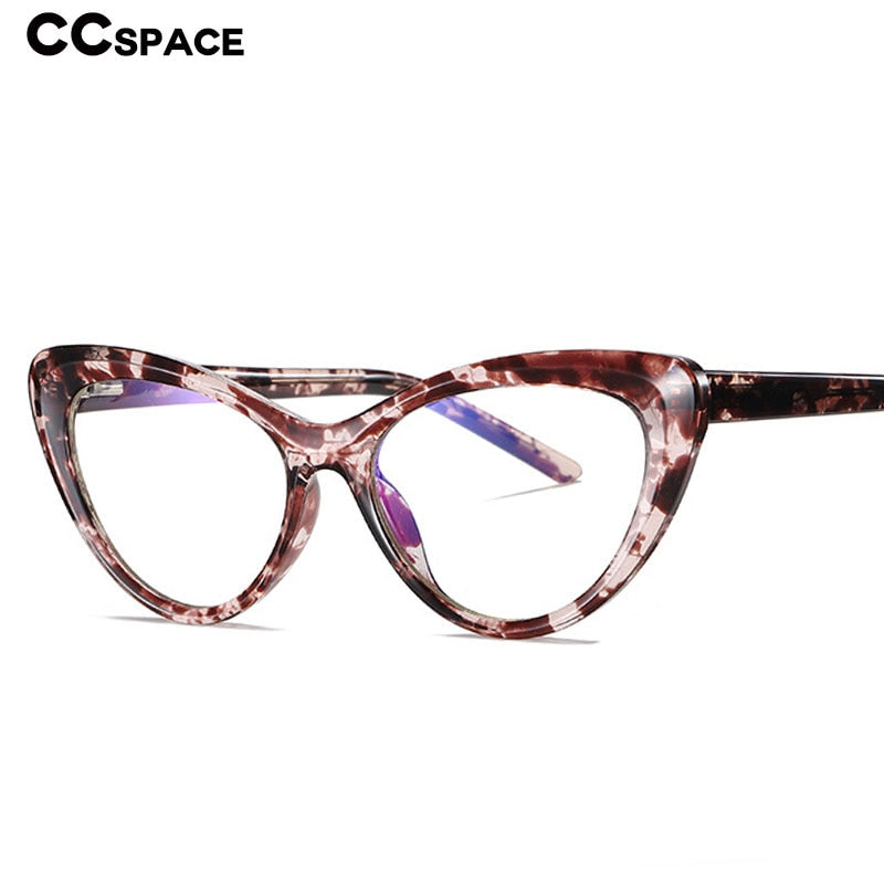 CCspace Unisex Full Rim Cat Eye Titanium Frame Eyeglasses - Lightweight & Durable TR90 Material - Perfect for Reading, Work & Fashion (Model 49082)