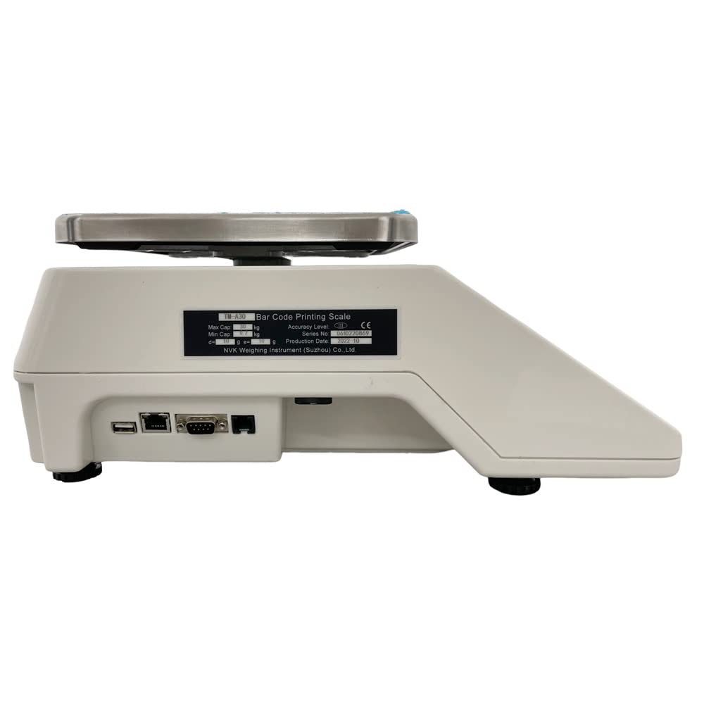 TECHTONGDA 30kg/66lb Digital Price Computing Scale with Thermal Printer - 110V Commercial Retail Scale, 5-Window Display, No Pole Design & 400 Thermal Labels - Perfect for Supermarkets, Retail Stores, and Warehouse Inventory Management