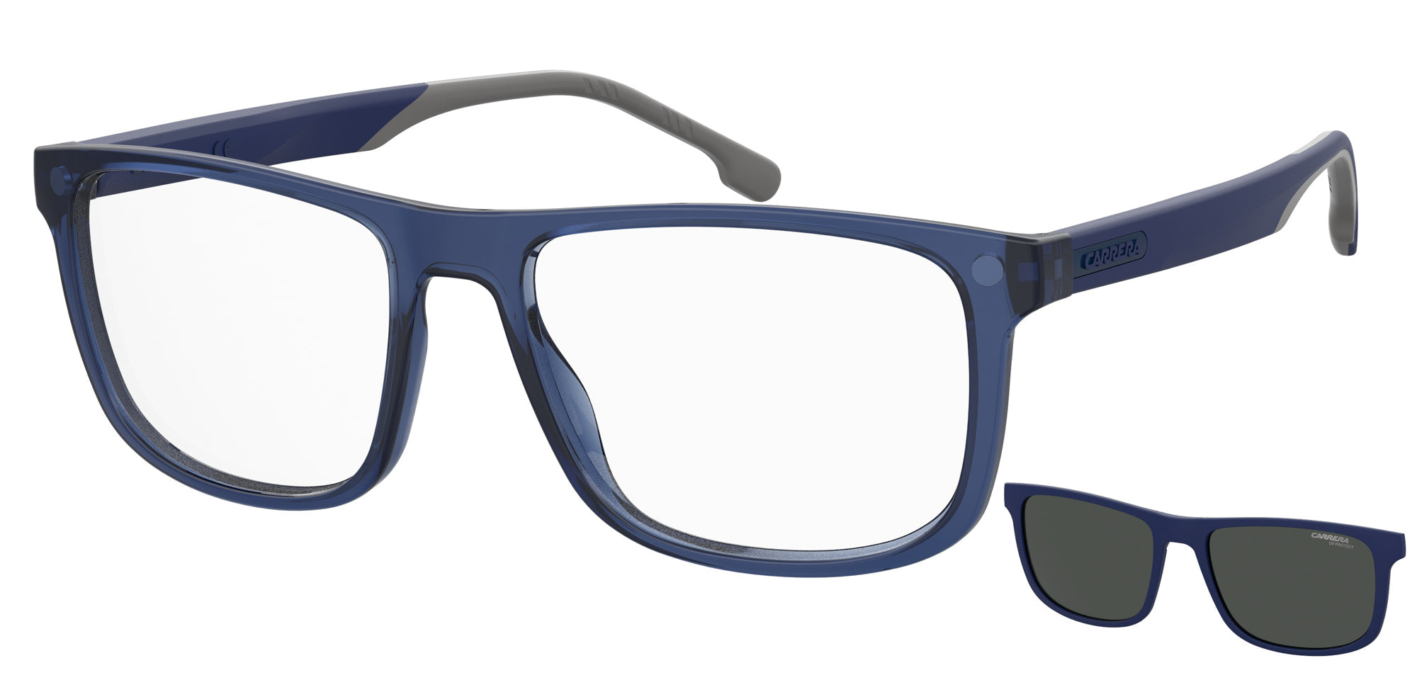 Carrera 8057/CS Clip-On Sunglasses - Polarized UV Protection for Men & Women - Perfect for Driving, Running, and Outdoor Sports