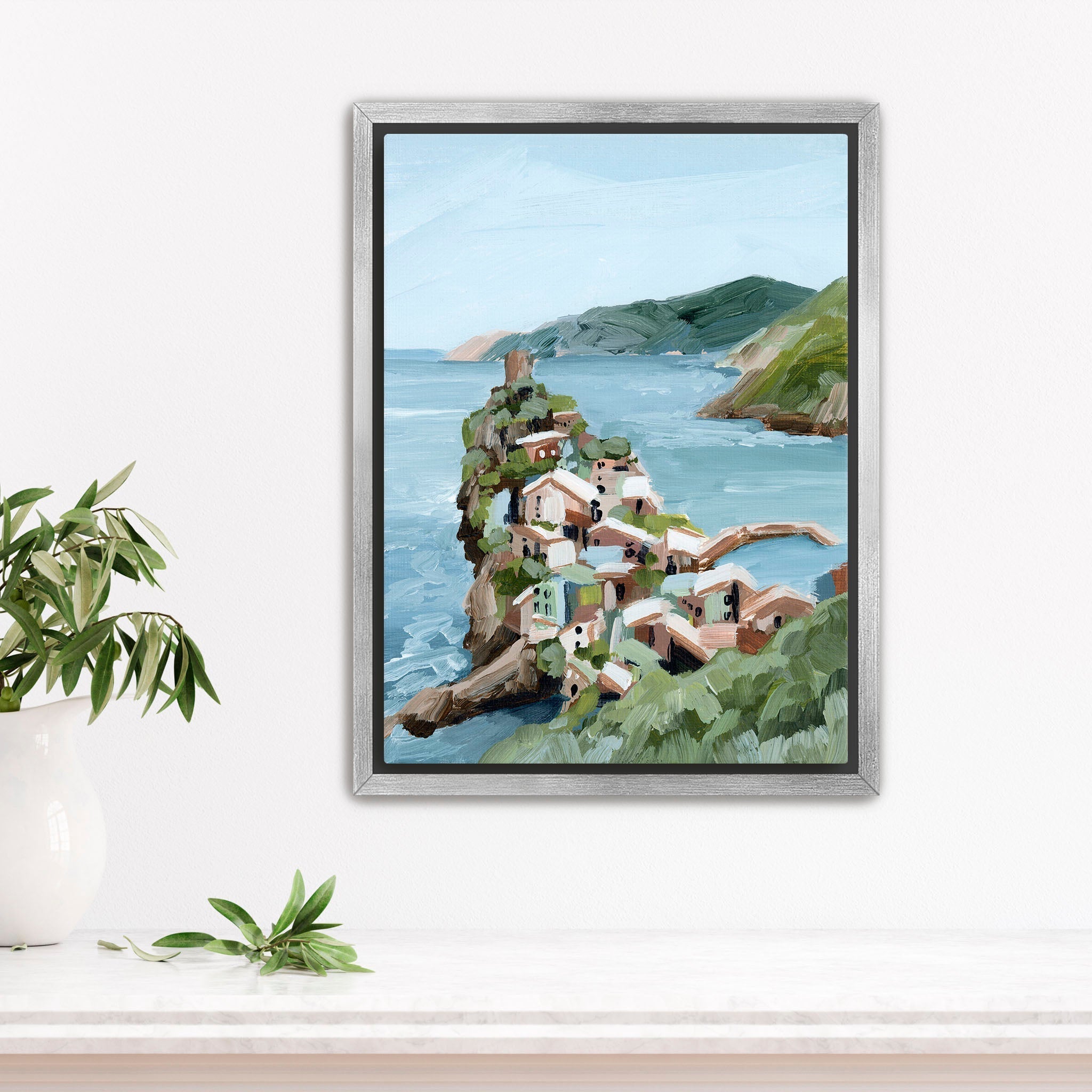 Cliffs of Vernazza Art Print - Stunning Italian Landscape Wall Decor for Living Room, Bedroom & Office - Perfect Coastal Themed Home Decoration