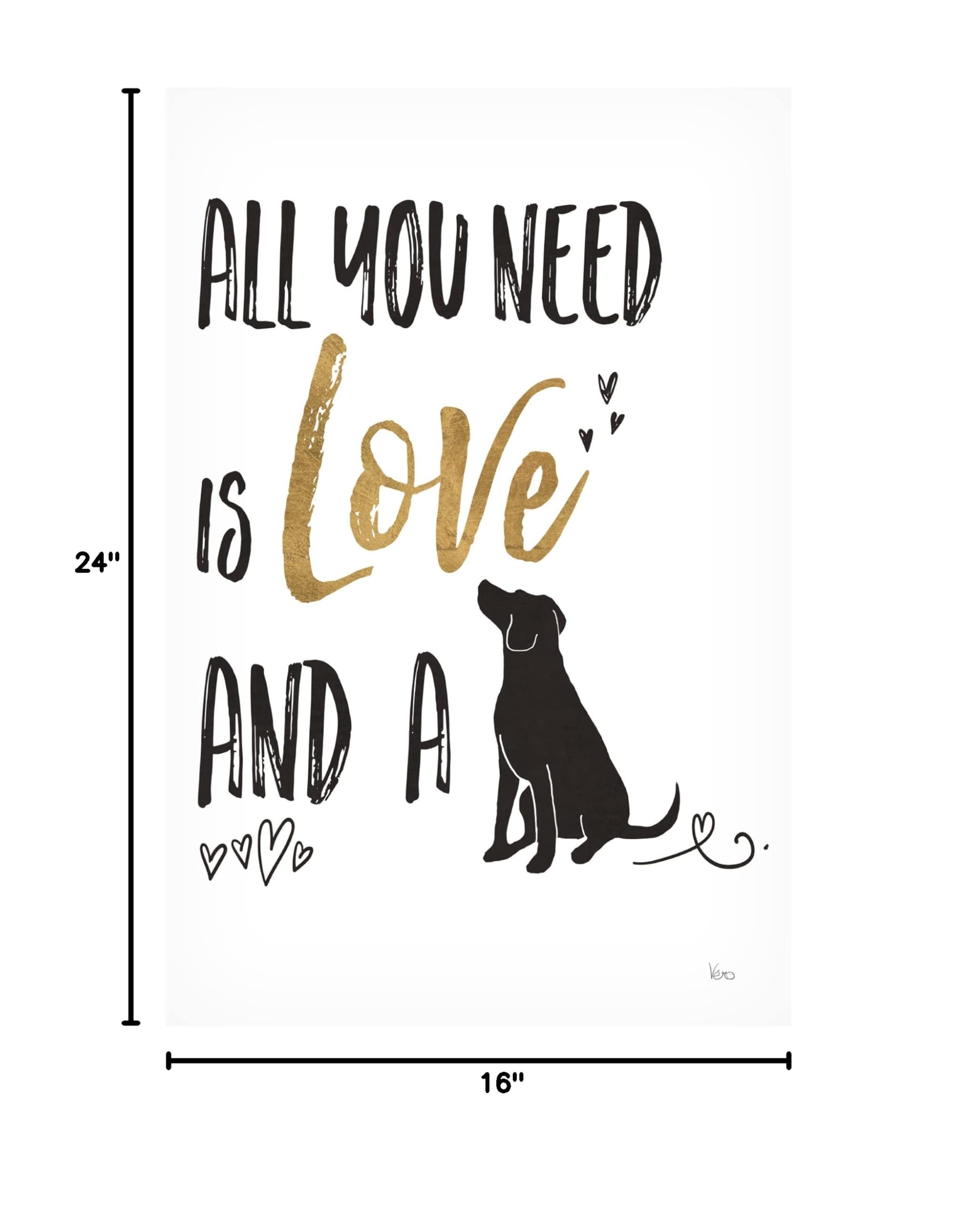 Trademark Fine Art 'Pet Love II' Canvas Art by Veronique Charron - Hand-Painted Animal Wall Decor for Living Room, Bedroom & Office