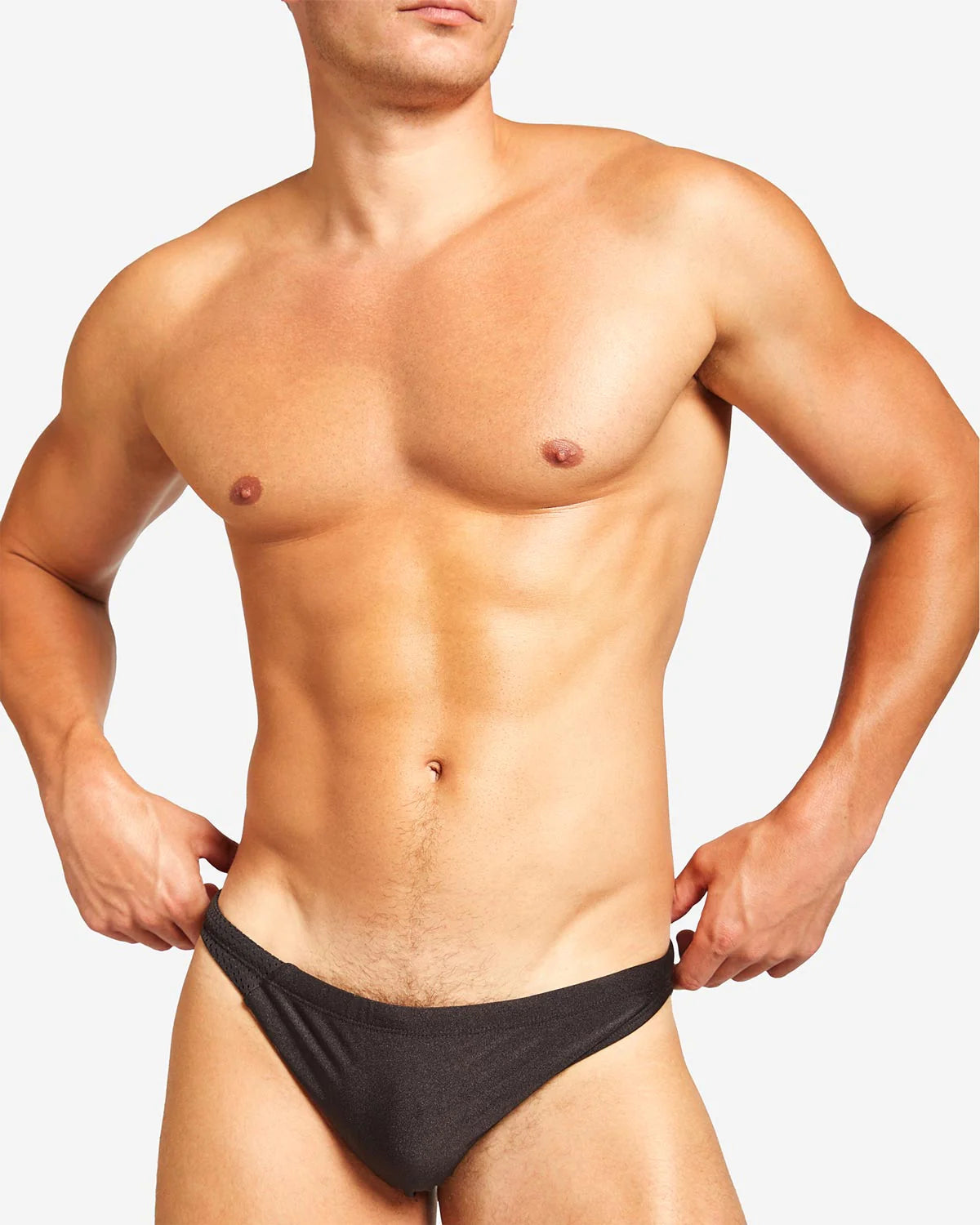 **Teamm8 Bass Mesh Swim Brief for Men - Black Quick-Dry Swimwear for Pool, Beach & Water Sports**