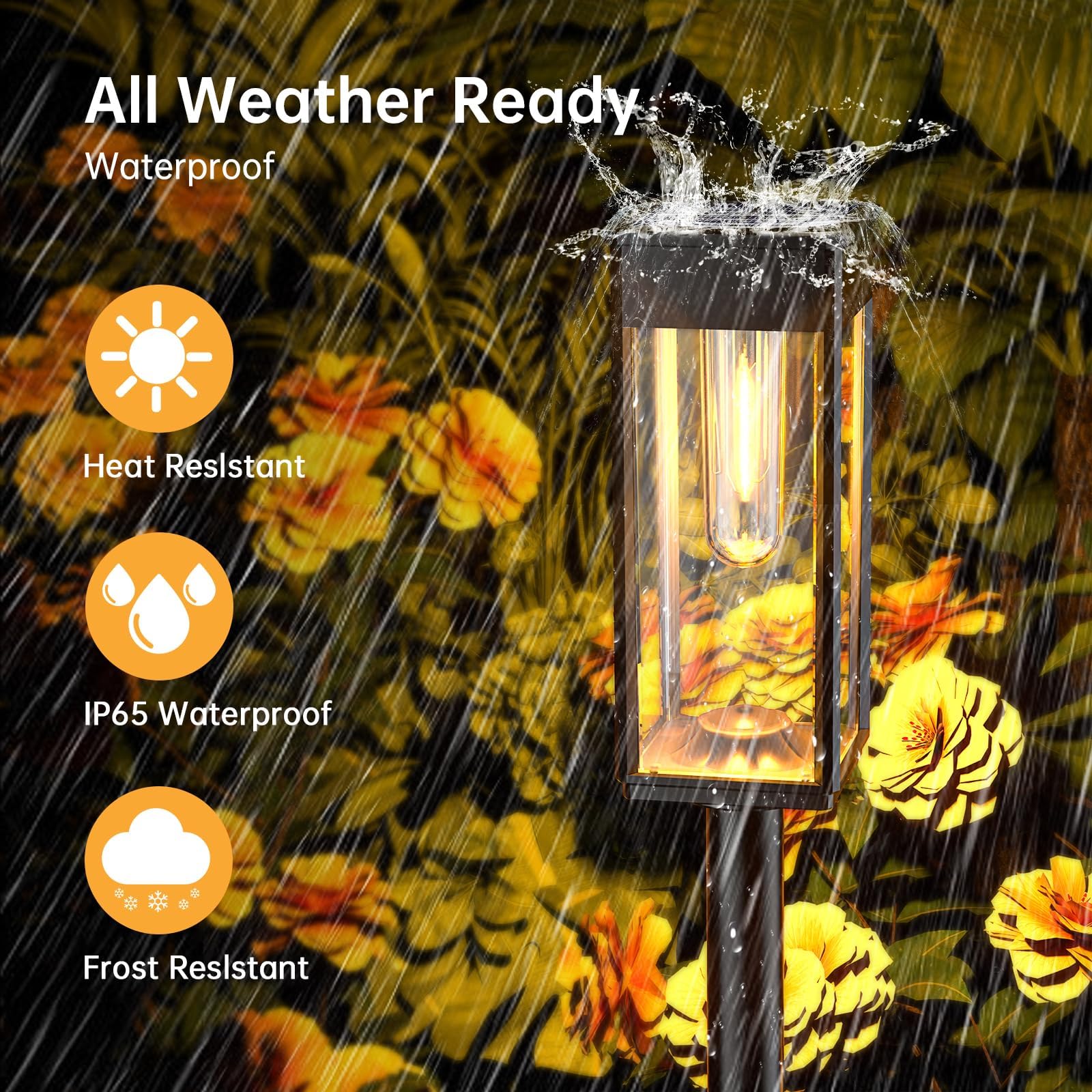 Bright Solar Pathway Lights Outdoor - 4 Pack Waterproof IP65 Solar Garden Lights with Auto On/Off - Perfect for Yard, Patio, Lawn, Walkway & Driveway Lighting | Ideal for Landscape Decor & Nighttime Safety