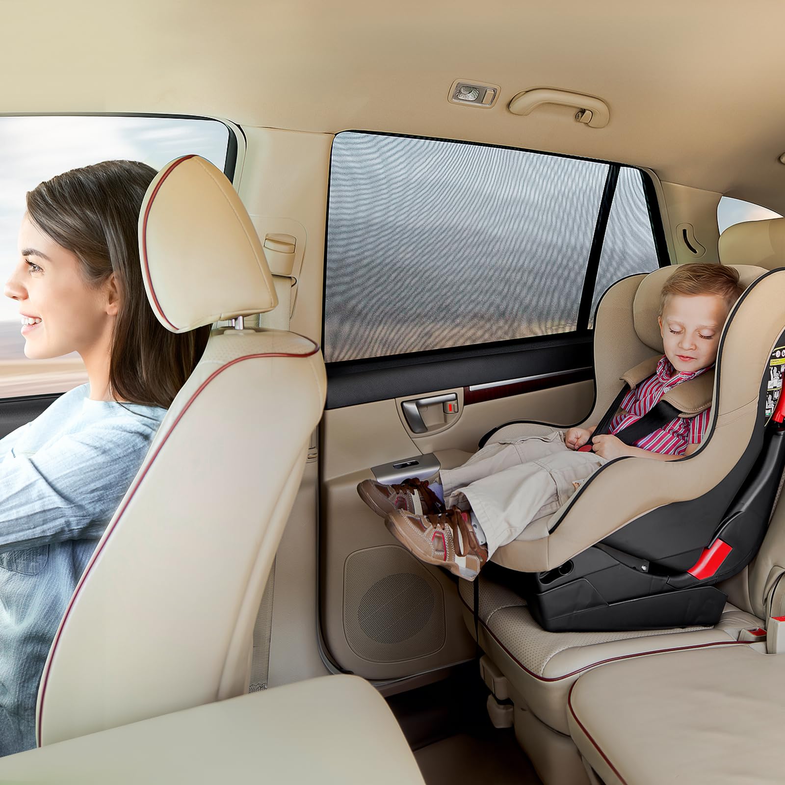 2 Pack Universal Car Window Shades - Mesh Sun Shades for Side Windows, Baby & Child Protection, Fits Most Cars & SUVs | Perfect for Road Trips, Daily Commutes & Summer Travel