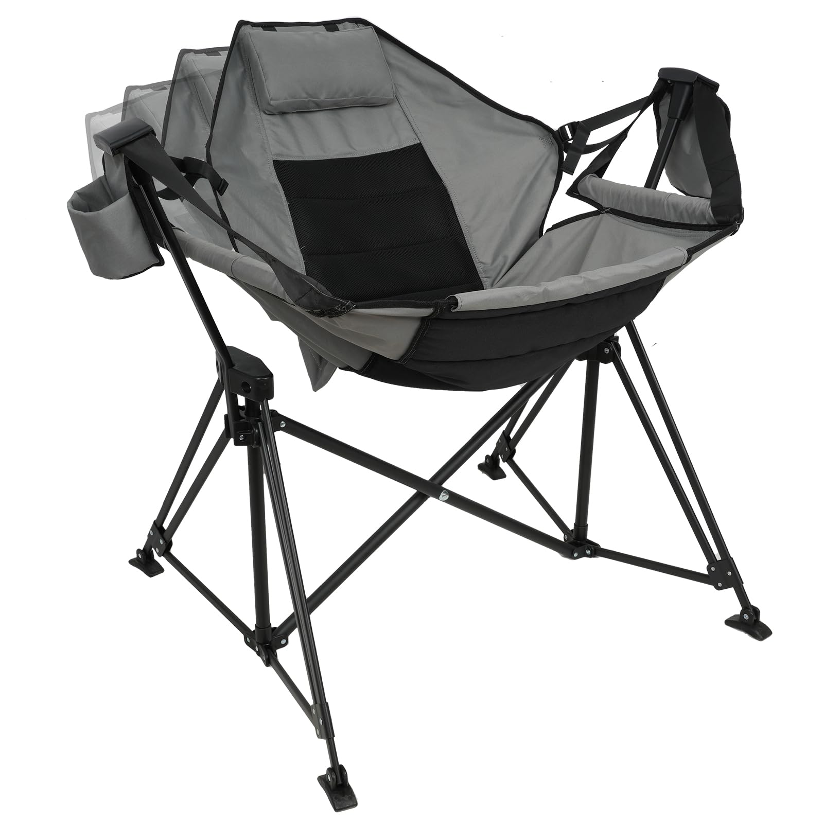 Portable Folding Hammock Chair with Stand - 350lbs Weight Capacity for Adults, Outdoor Rocking Swinging Camping, Lawn & Garden Relaxation - Perfect for Backyard, Patio, Beach and Picnic Use