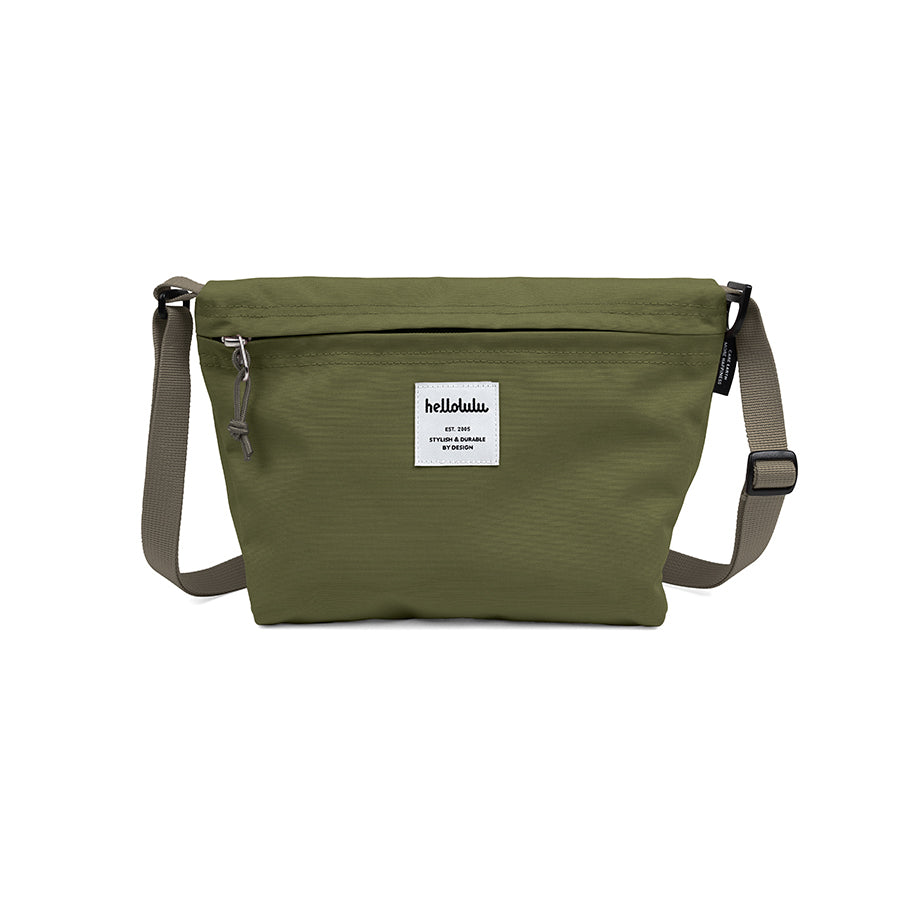 HELLOLULU Cana Compact Utility Bag - Durable Crossbody Shoulder Bag for Women, Capulet Olive - Perfect for Travel, Hiking, and Everyday Use