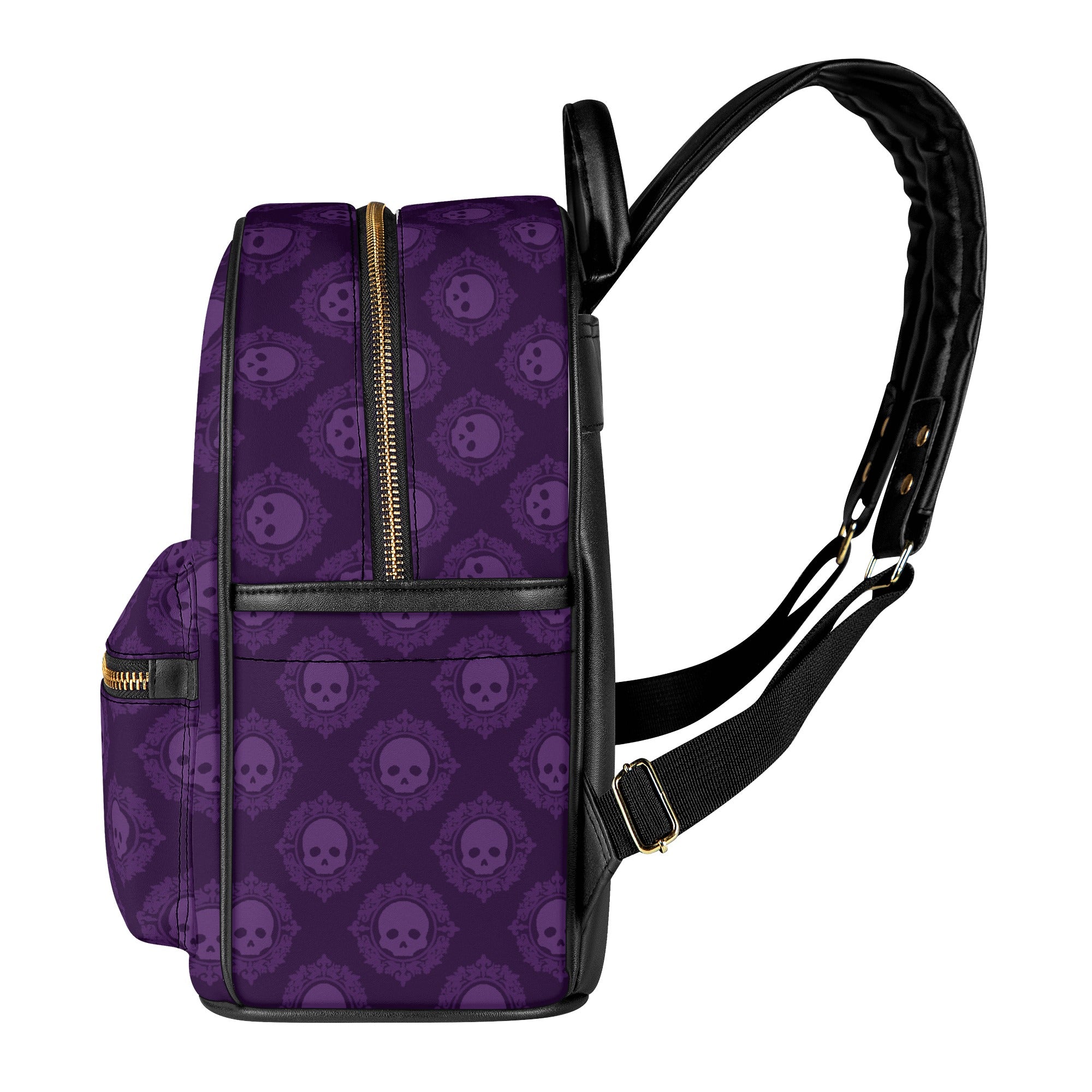 Gothic Purple Skull Print Casual Backpack for Women & Men - Stylish Laptop Daypack for School, College, Travel & Daily Use