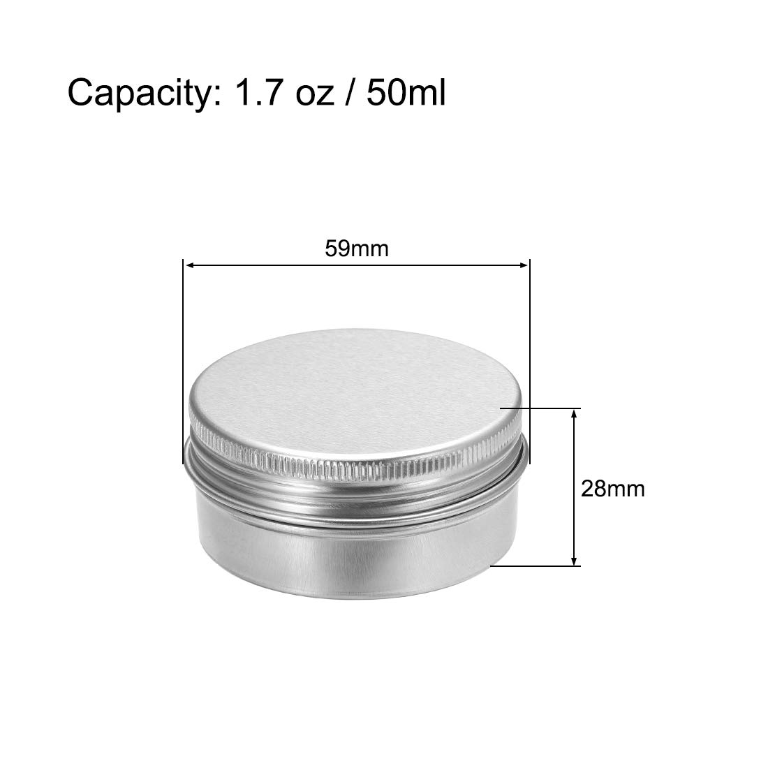 uxcell 6 Pack 1.7 oz Round Aluminum Tin Cans with Screw Top Metal Lids - 50ml Small Containers for DIY Crafts, Candle Making, Storage & Organizing - Perfect for Home, Office, Party Favors & Gift Packaging