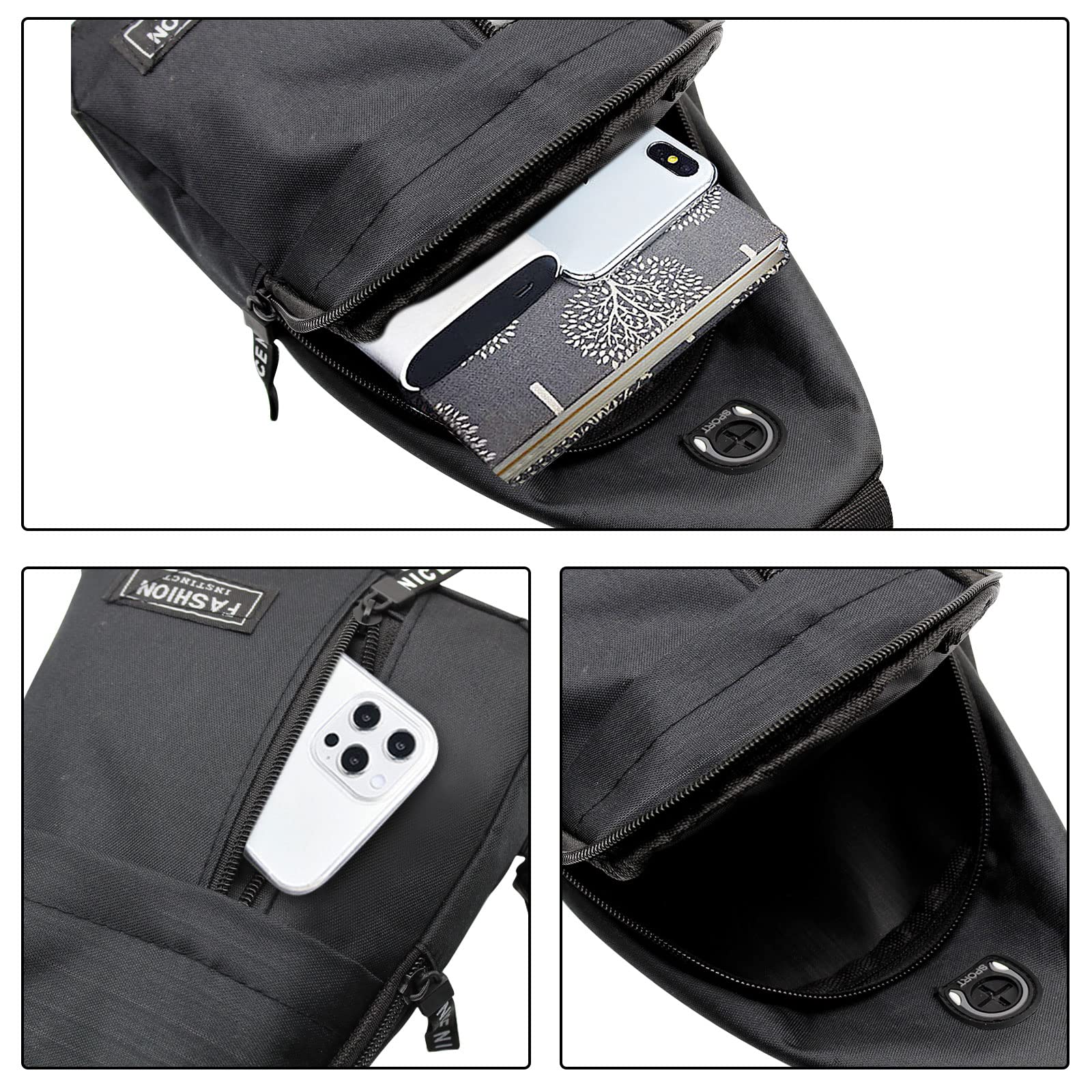 FuninCrea Men's Crossbody Sling Bag - Adjustable Oxford Shoulder Chest Bag for Travel, Hiking & Daily Use | Durable & Stylish Messenger Bag for Work, Gym & Outdoor Activities