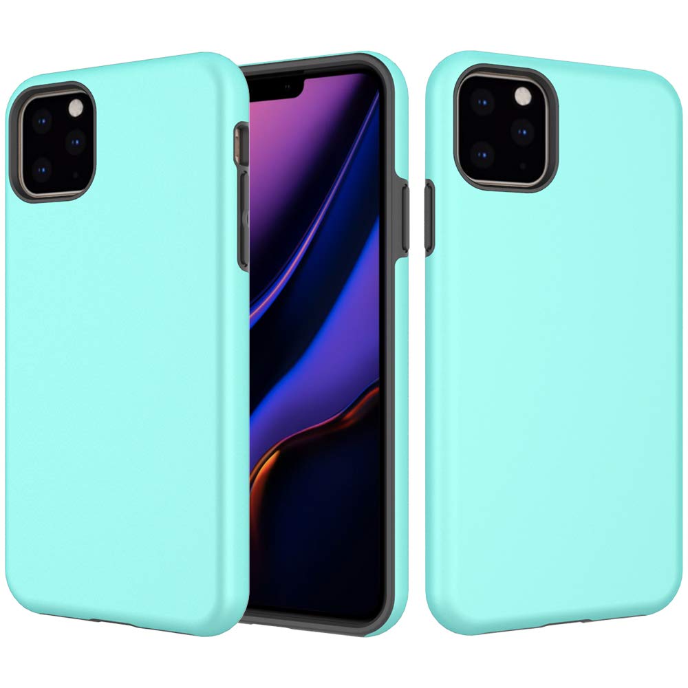 **Heavy Duty Shockproof Case for iPhone 11 Pro Max (6.5 Inch, 2019) - 2-in-1 Gel Rubber Full Body Protection Cover with Drop Protection - Teal | Perfect for Outdoor, Travel & Daily Use**