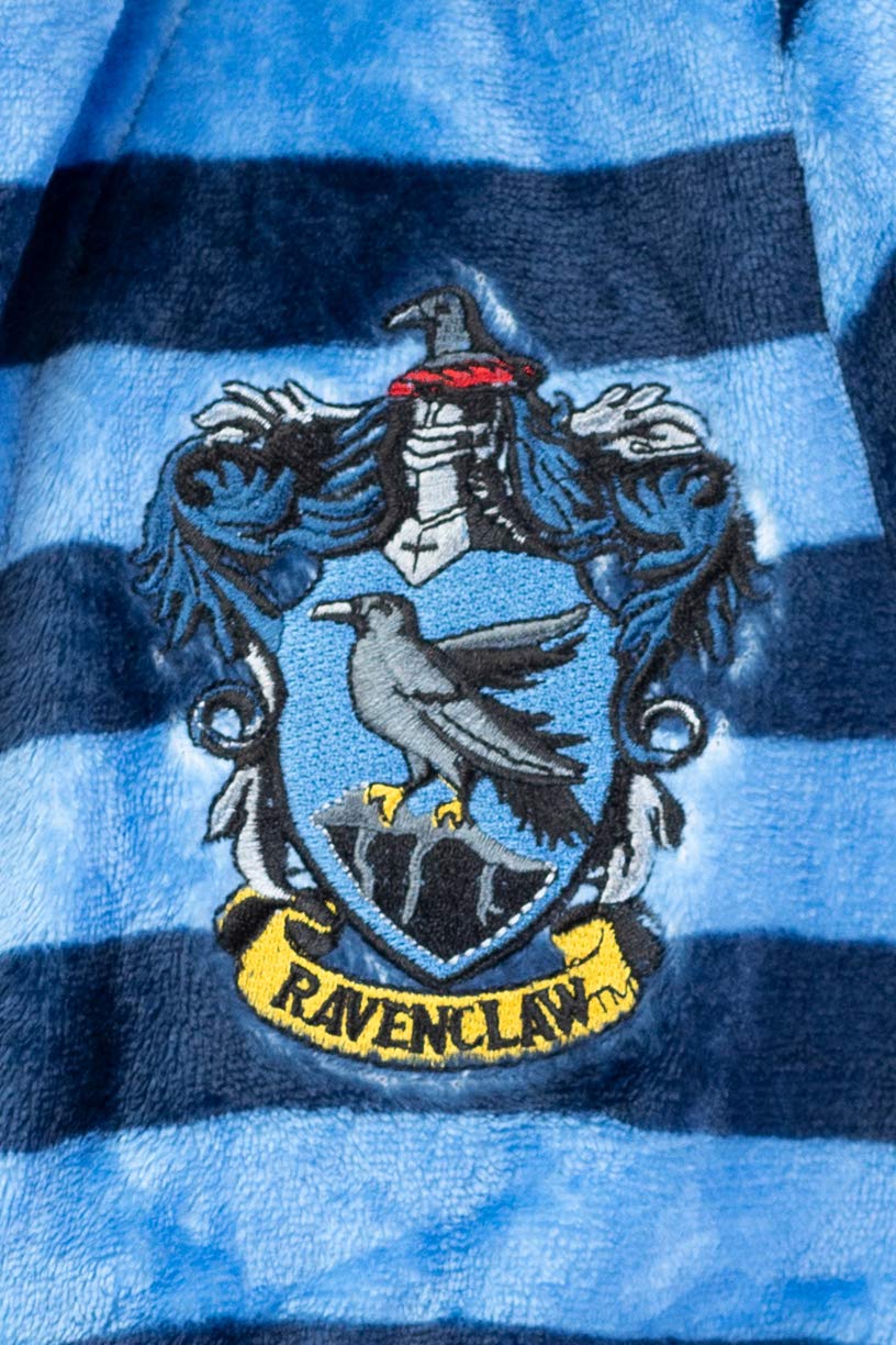 Harry Potter Kids' Striped Hooded Plush Fleece Robe - Gryffindor, Hufflepuff, Slytherin & Ravenclaw House Robes for Boys & Girls | Cozy Halloween Costume & Christmas Pajama Gift