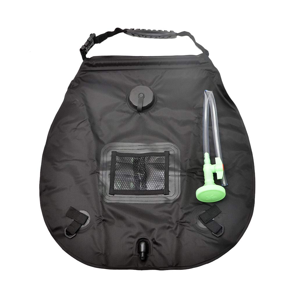20L Portable Outdoor Solar Shower Bag with Removable Hose - Solar Heated Camping Shower for Hiking, Beach, RV & Backpacking - Water Storage Bag with Switchable Showerhead - Army Green (Perfect for Camping, Travel & Emergency Preparedness)