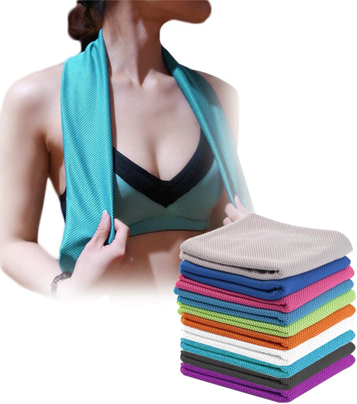P-PLUS INTERNATIONAL 3-Pack Gym Towels - Ultra Soft Microfiber Workout Towels for Men & Women, Quick-Dry Sports Neck Towel for Gym, Yoga, Running & Fitness Training