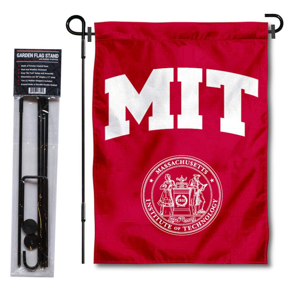 MIT Engineers Garden Flag with Stand Holder - College Flags & Banners Co. | Durable Outdoor Decoration for School Pride, Graduation Gifts & Campus Events