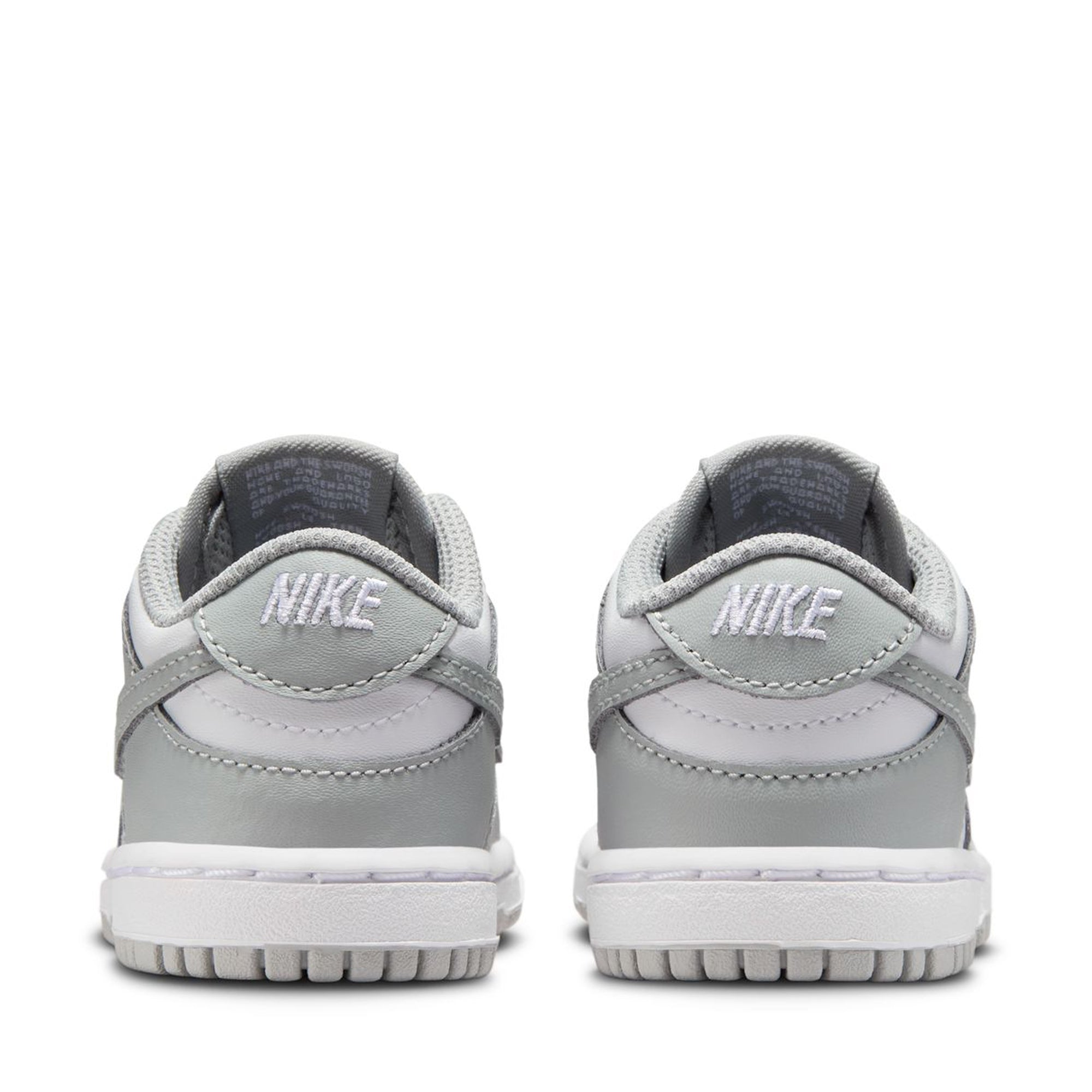 Nike Dunk Low TD Sneakers for Kids - White & Light Smoke Grey - Comfortable & Stylish for School, Sports & Everyday Wear