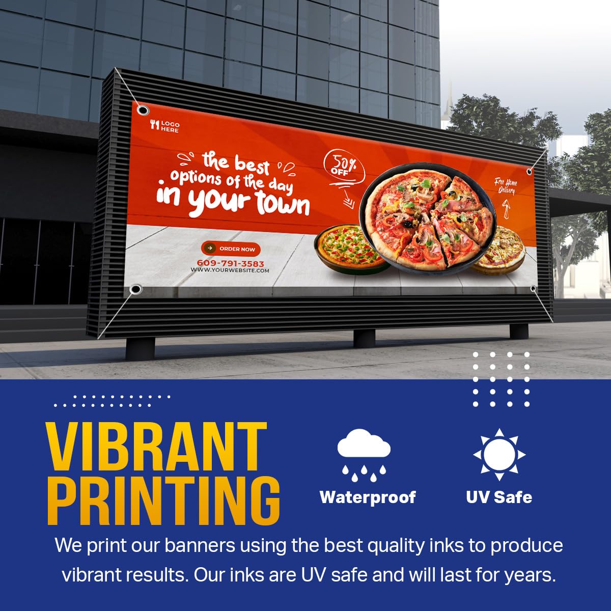 Custom 13oz Vinyl Banner - Personalized Full Color Printing for Indoor & Outdoor Events, Retail, Birthday Signs (3x20) - Durable Party, Wedding, Business Advertising Banners by DOT4DOT