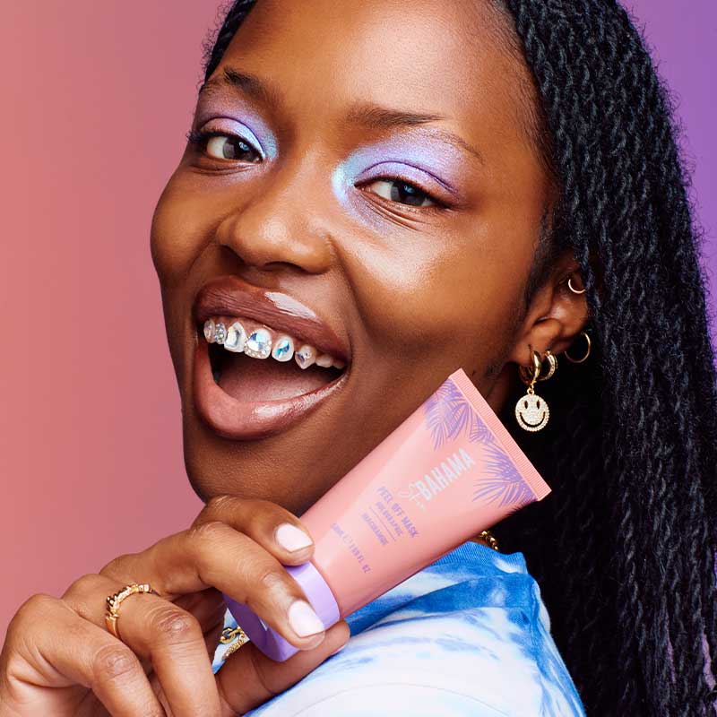 Bahama Skin Holographic Peel Off Face Mask - Hydrating & Detoxifying Facial Treatment for Glowing Skin | Perfect for Spa Nights & Self-Care Routines