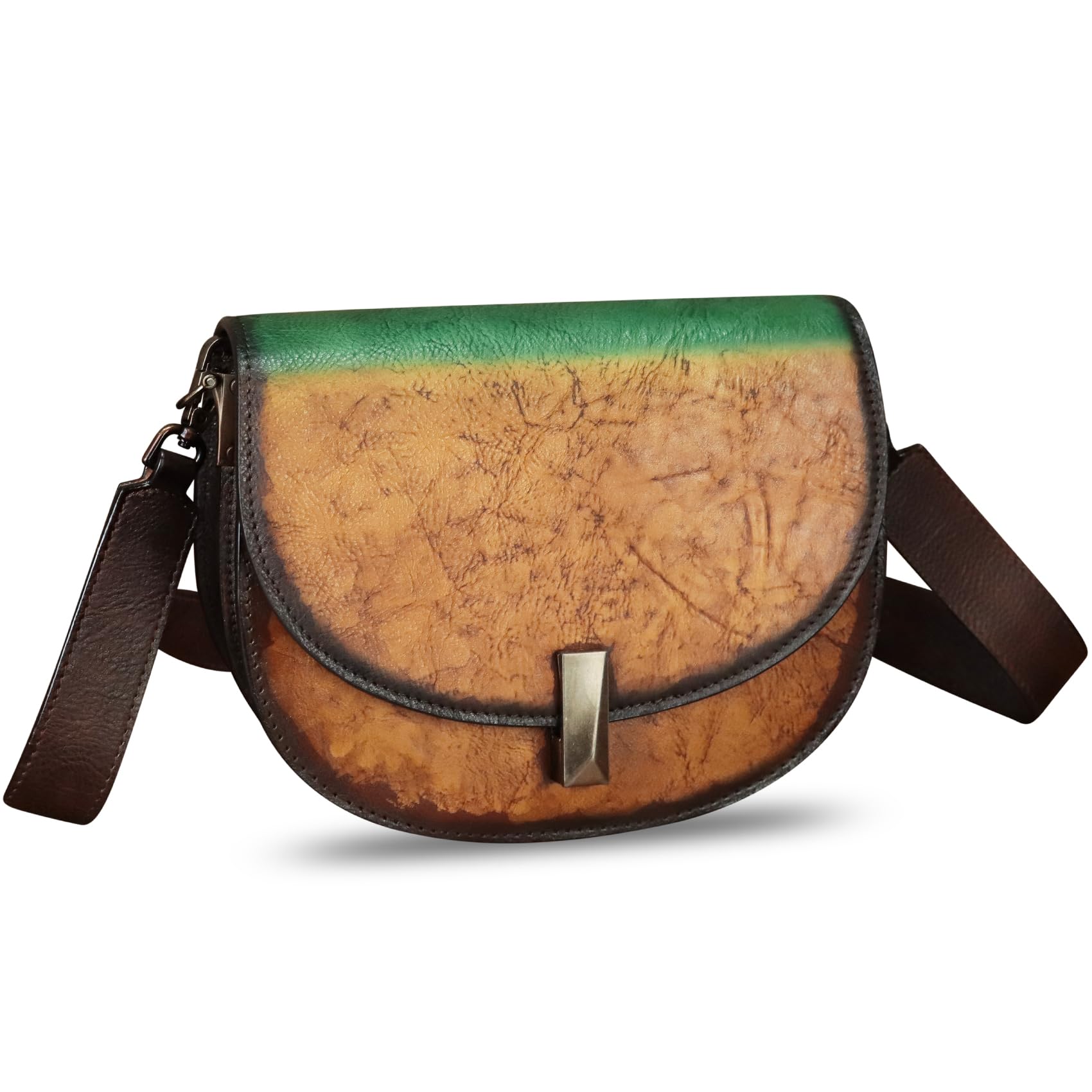 Genuine Leather Crossbody Bag for Women - Vintage Retro Leather Pouch Handbag Purse Ladies Satchel | Perfect for Everyday Use, Travel & Date Night