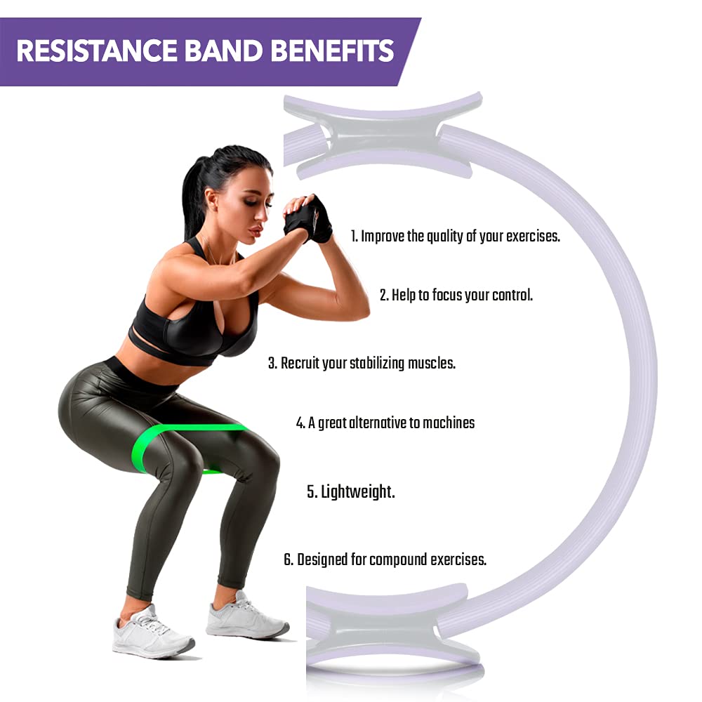 Pilates Ring for Women - Yoga Magic Circle with Resistance Bands & Carry Bag - Home Fitness Equipment for Kegel Exercise, Inner Thighs, Abs & Legs Workout - Perfect for Home Gym, Yoga Studio & Physical Therapy