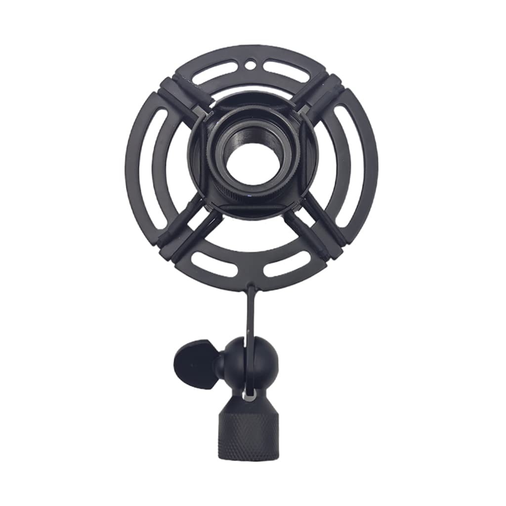 TWDYC Matte Black Metal Portable Screw Microphone Shock Mount - Anti-Vibration Mic Stand for Studio Recording, Podcasting & Live Streaming