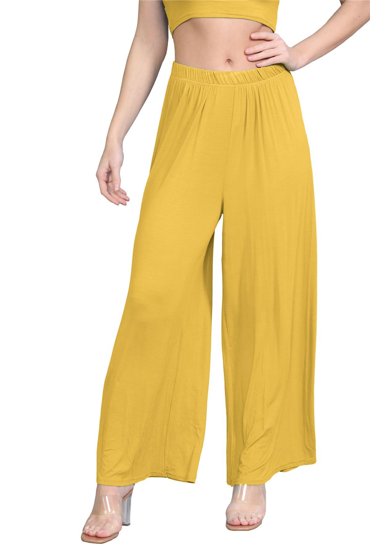 Janisramone® Women's High Waisted Wide Leg Palazzo Pants - Elegant & Versatile Casual Dress Pants for Office, Travel & Everyday Wear