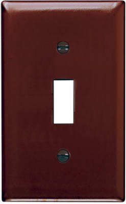 1 Gang Toggle Switch Wall Plate - Durable Nylon Cover - Brown - Ideal for Home, Office & Commercial Electrical Outlet Covers
