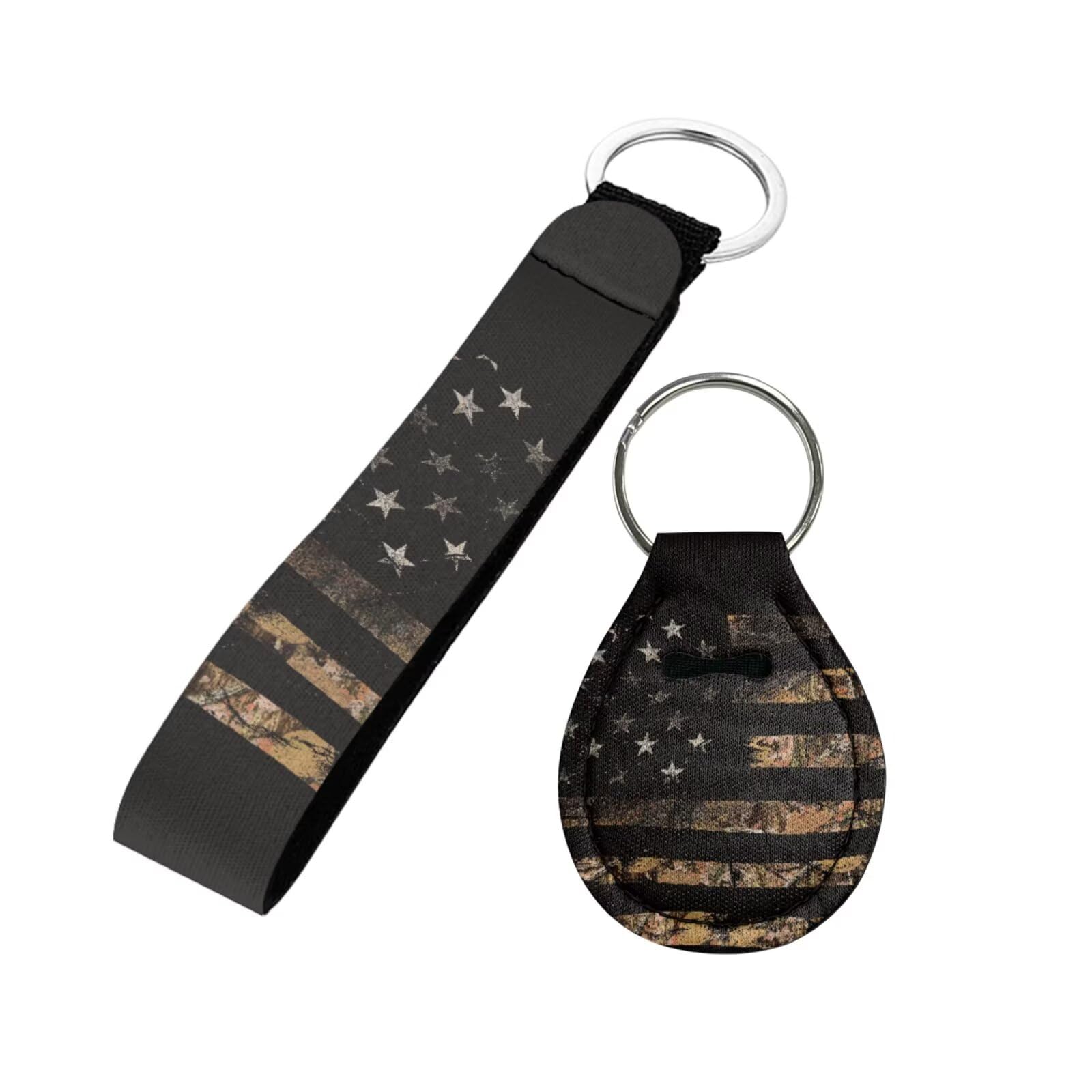 Kuiaobaty Neoprene Key Holder Wristlet - 2 Pack Durable Keychain Lanyard with Keyring for Car Keys, Gym, Office & Travel Accessories