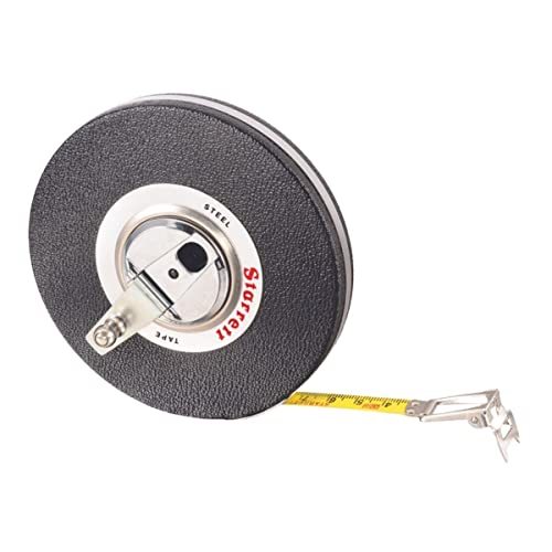 Starrett 30m Closed Reel Long Measuring Tape with Nylon Rollers & Rewind Mechanism - 3/8