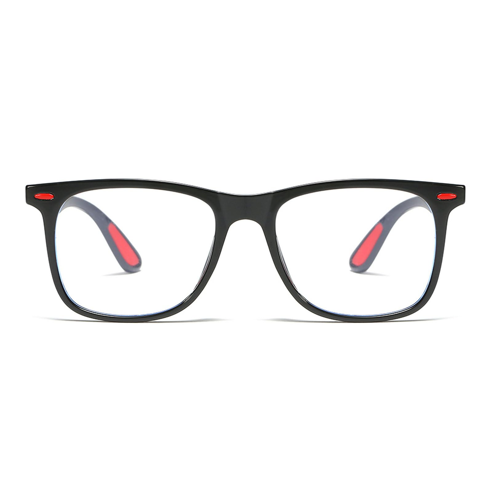 Square Gaming Computer Glasses for Men - Anti Blue Light Eyewear with Clear Optical Frame | Reduce Eye Strain for Gaming, Work & Screen Time