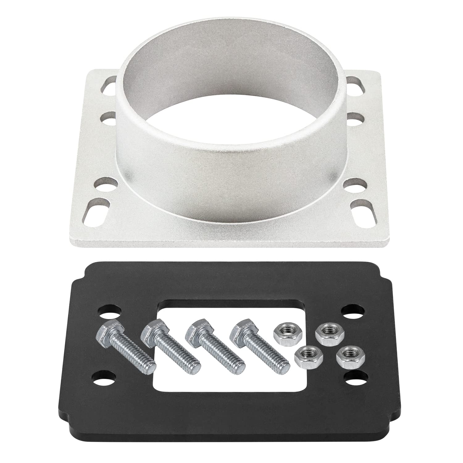 Universal Cold Air Intake Filter with MAF Mass Air Flow Sensor Adapter Plate - High Performance Air Intake System for Cars & Trucks - Perfect for Racing, Off-Road & Daily Driving