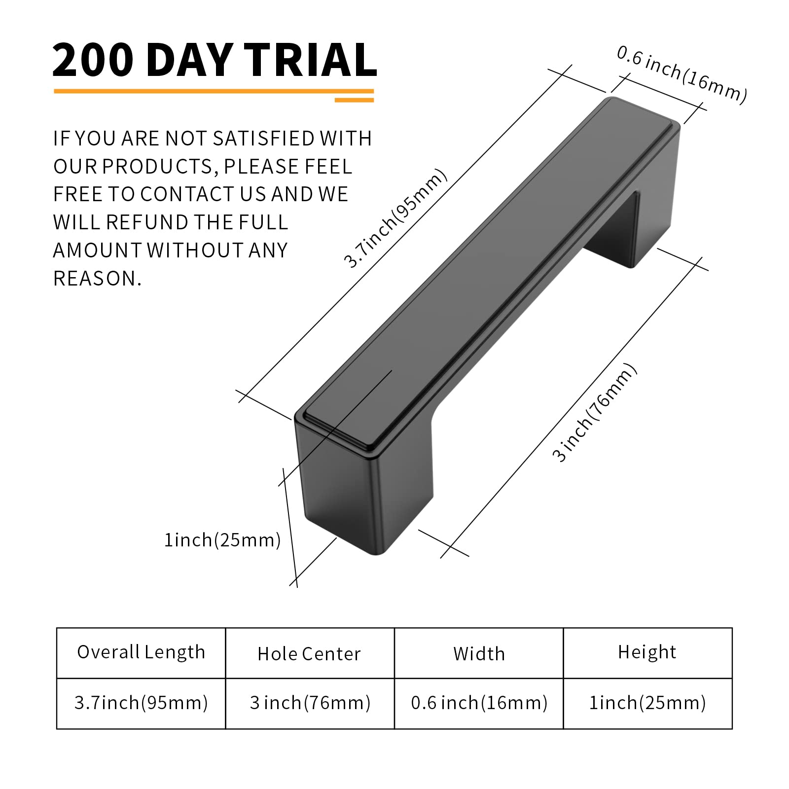 AOOTOCH 20 Pack 3 Inch Matte Black Cabinet Handles - Modern Kitchen Cabinet Pulls Hardware for Cabinets, Cupboards, Drawers | Durable & Stylish for Home, Office, RV Renovation