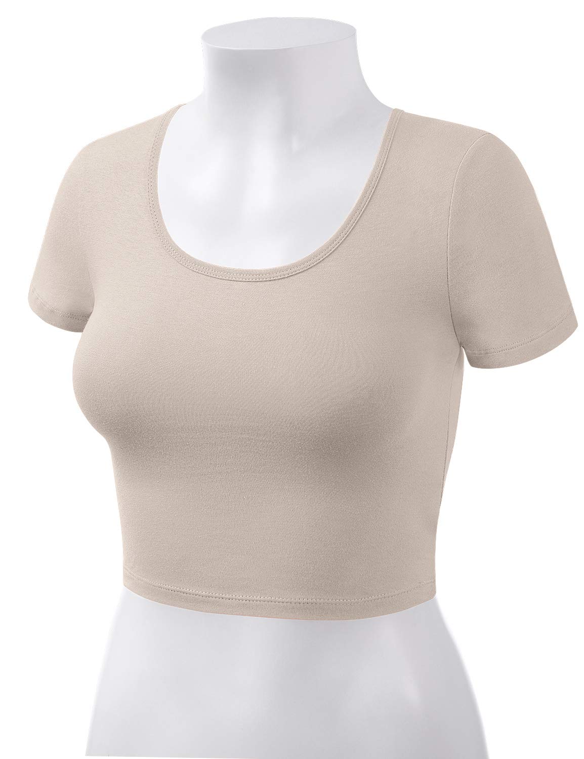 Women's Cotton Scoop Neck Crop Top - Short Sleeve Basic Casual Shirt for Summer, Workout & Everyday Wear | Perfect for Layering, Yoga & Street Style