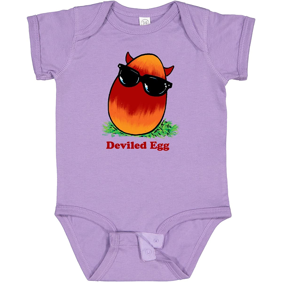 Easter Devil Egg Horns Baby Bodysuit - Cute Red & Orange Printed Onesie for Infants - Perfect for Easter Photos, Costume Parties & Holiday Celebrations