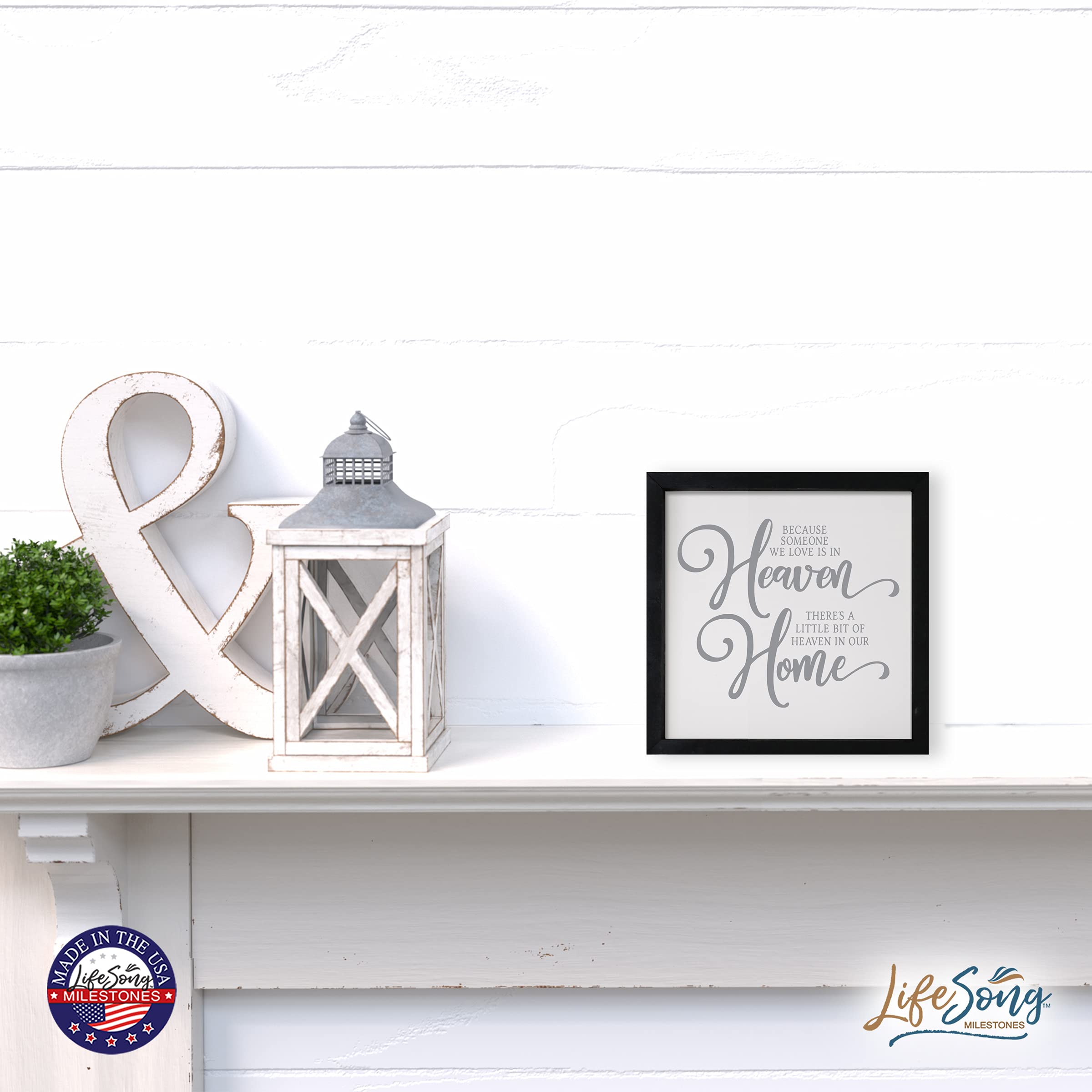 LifeSong Milestones Custom Inspirational Wooden Wall Art - 7x7 Framed Shadow Box with Modern Quotes, Perfect for Home Decor, Office Gift & Daily Motivation (Black/Gray)